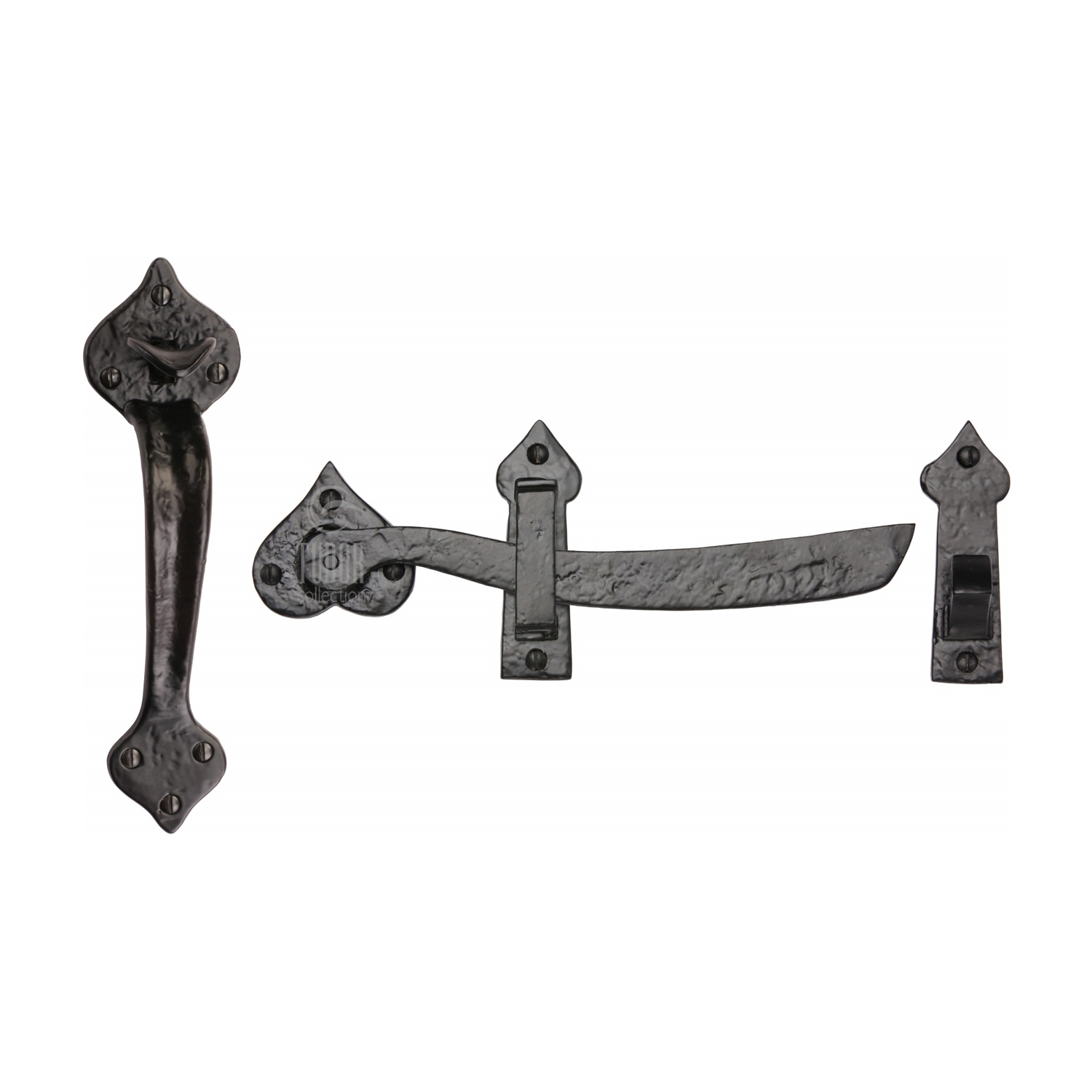Tudor Gate Latch Black Iron - Handle Length 212mm/Latch Length 238mm