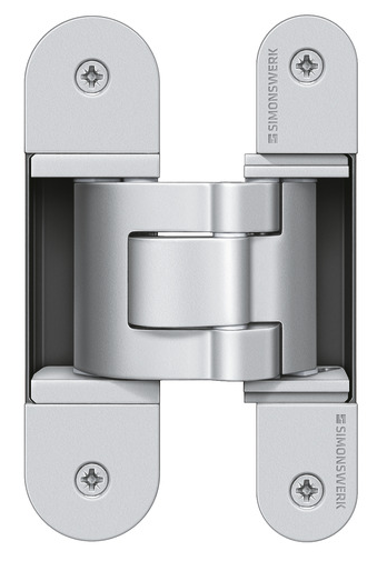 TECTUS 3D Adjustable Concealed Hinge -125 x 36mm - 60KG - 12mm Offset 44mm Door - Satin Nickel (SW44)