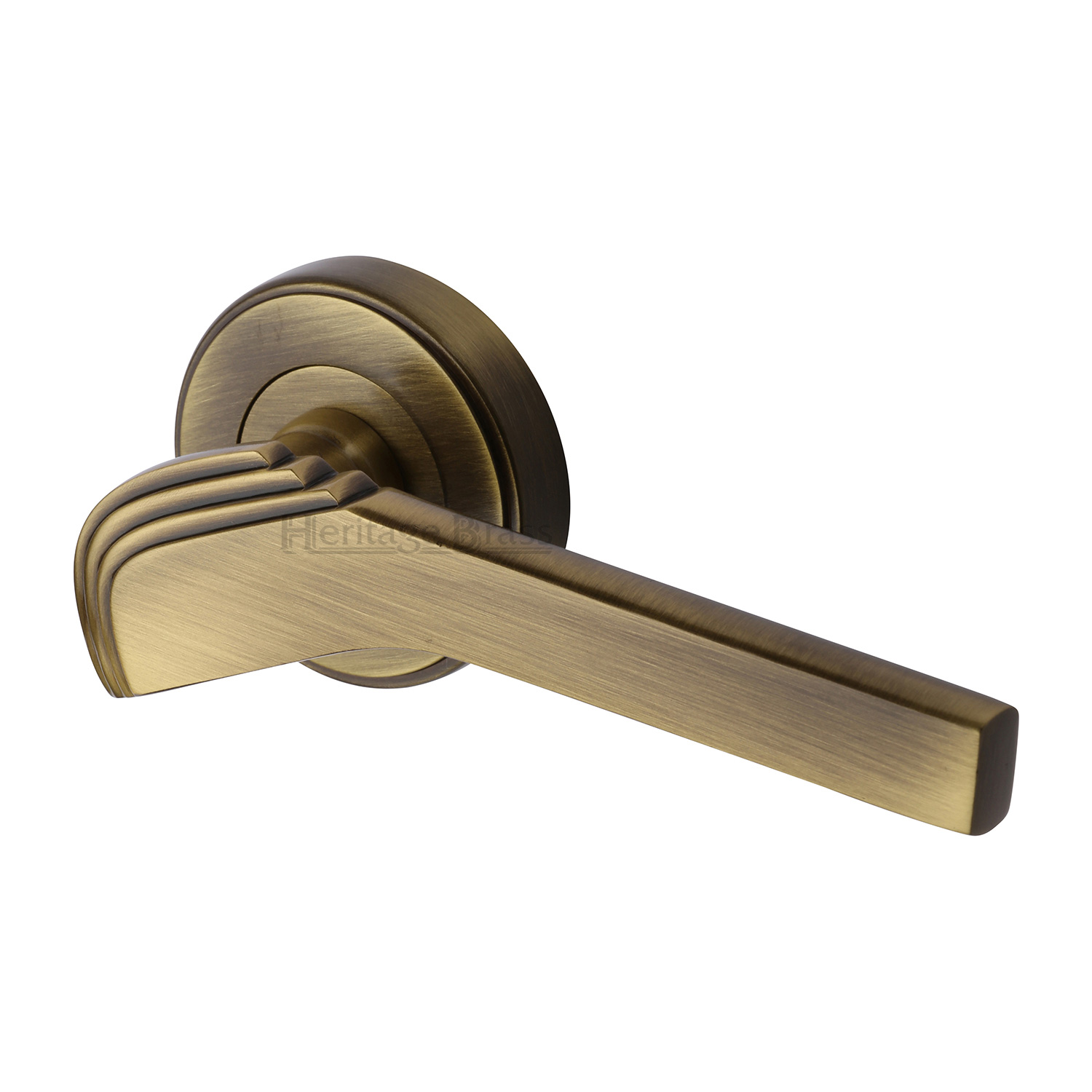 Heritage Brass Door Handle Lever on Rose Tiffany Design