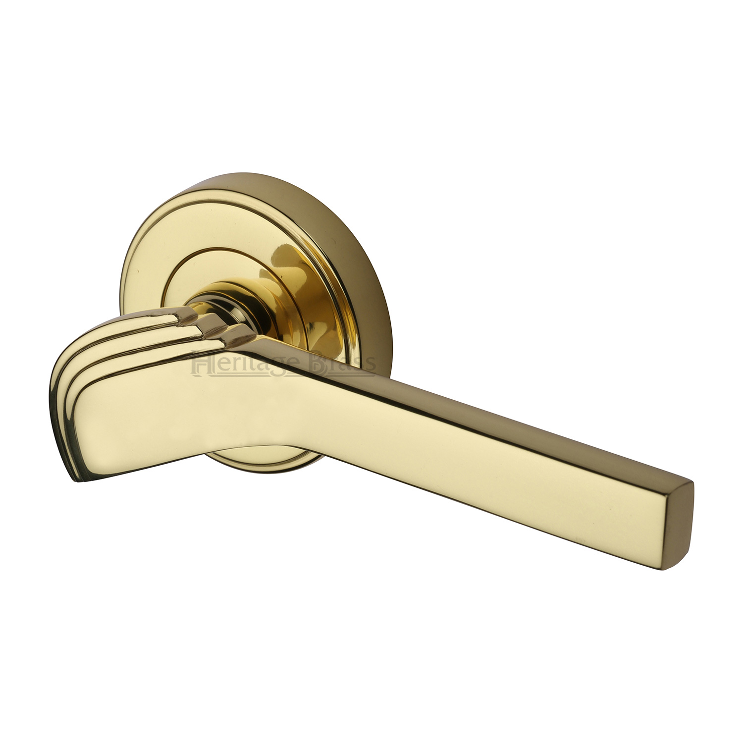 Heritage Brass Door Handle Lever on Rose Tiffany Design
