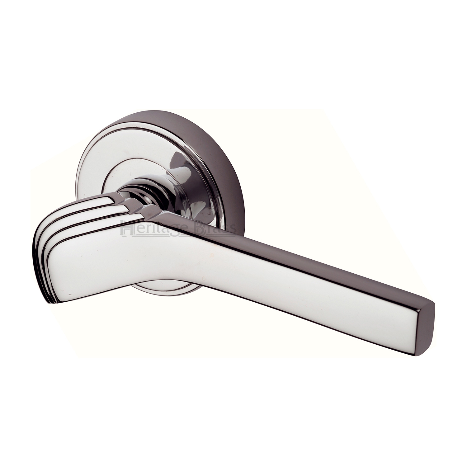 Heritage Brass Door Handle Lever on Rose Tiffany Design