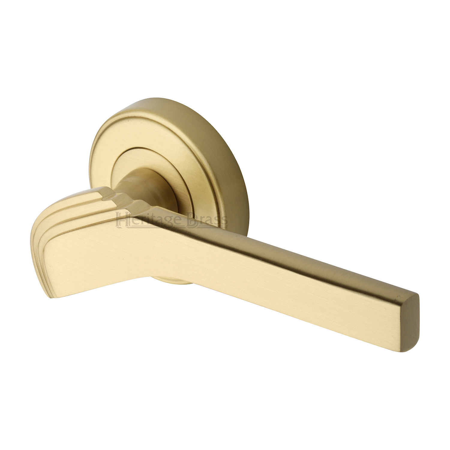 Heritage Brass Door Handle Lever on Rose Tiffany Design