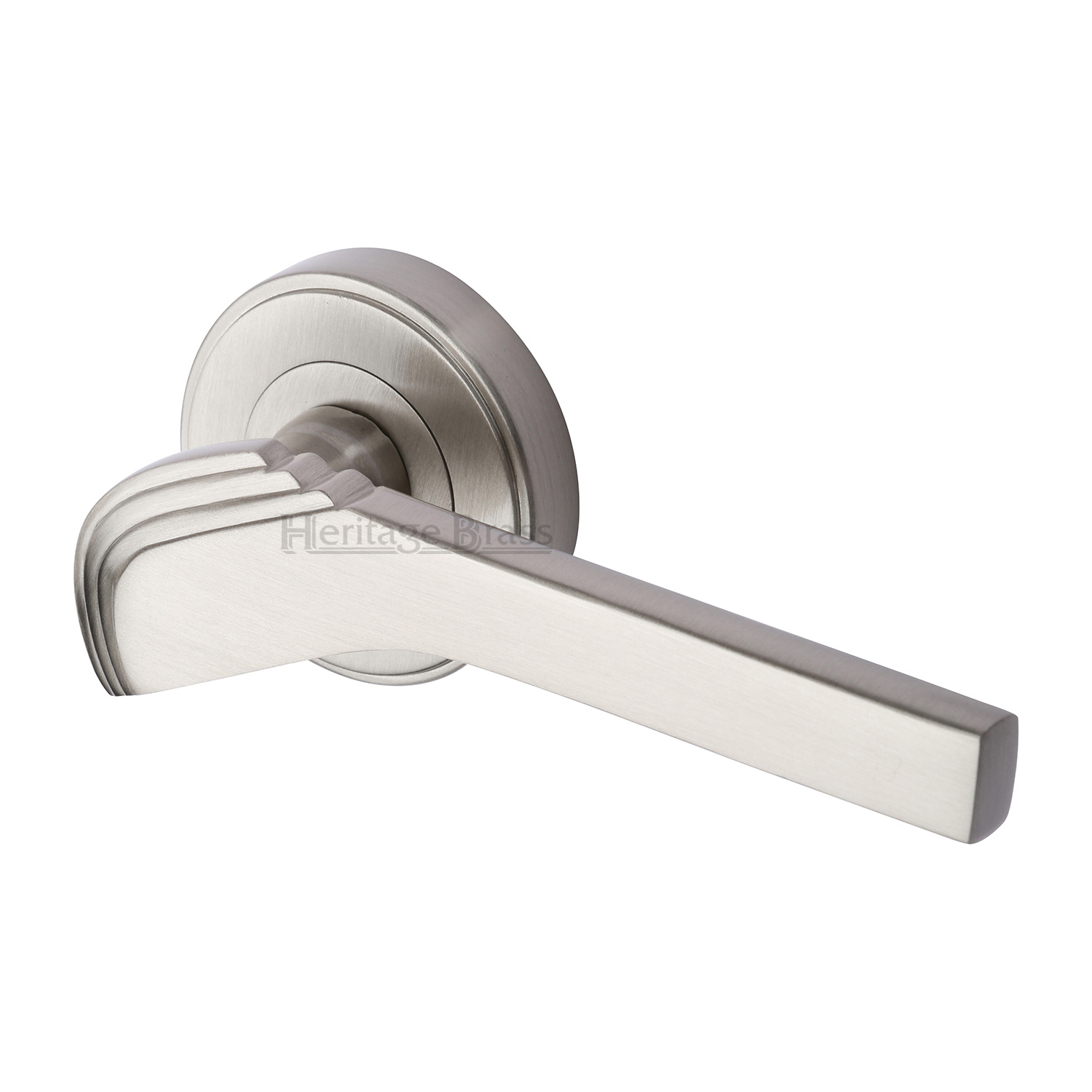 Heritage Brass Door Handle Lever on Rose Tiffany Design