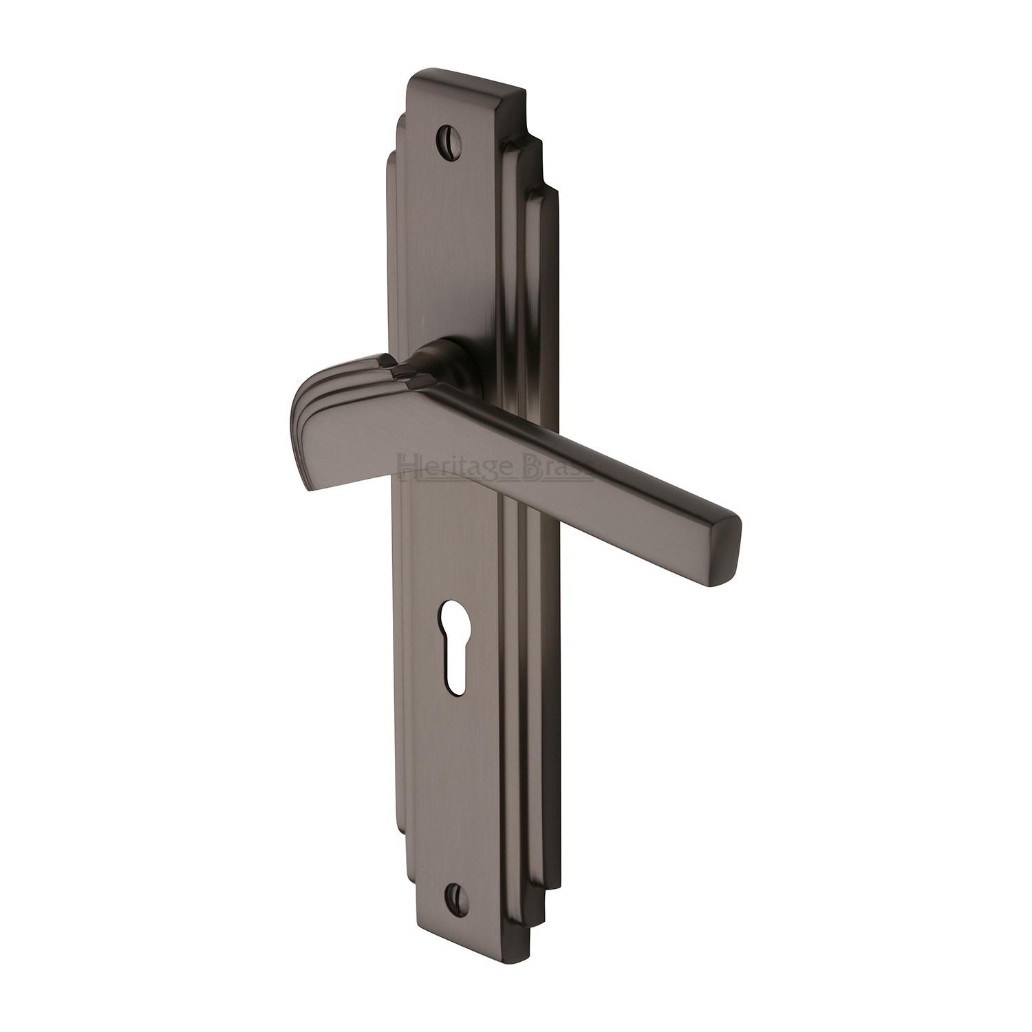 Heritage Brass Door Handle Lever Lock Tiffany Design