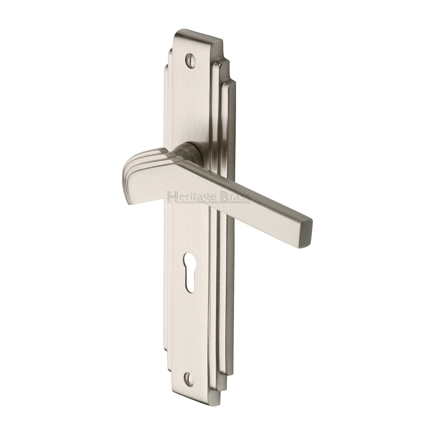 Heritage Brass Door Handle Lever Lock Tiffany Design
