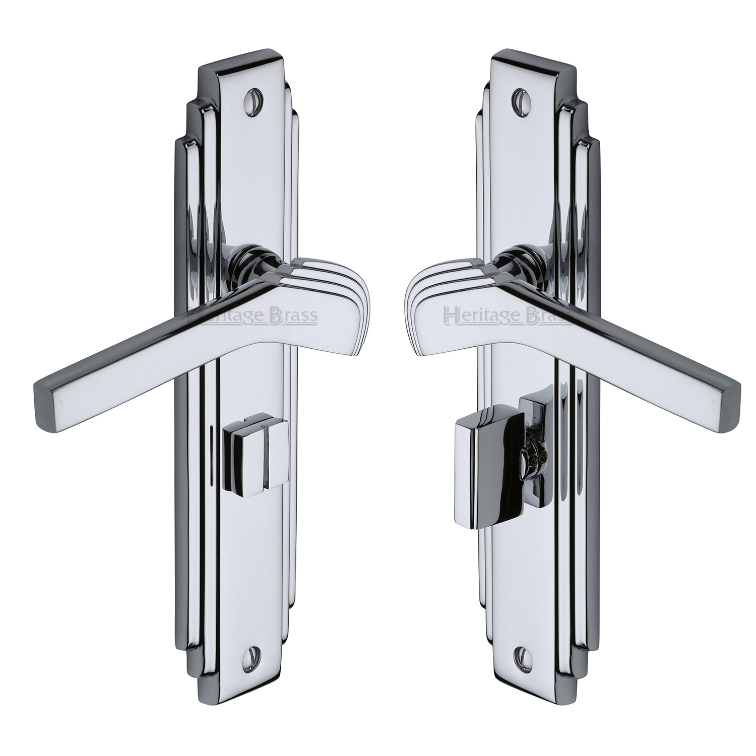 Heritage Brass Door Handle Bathroom Set Tiffany Design