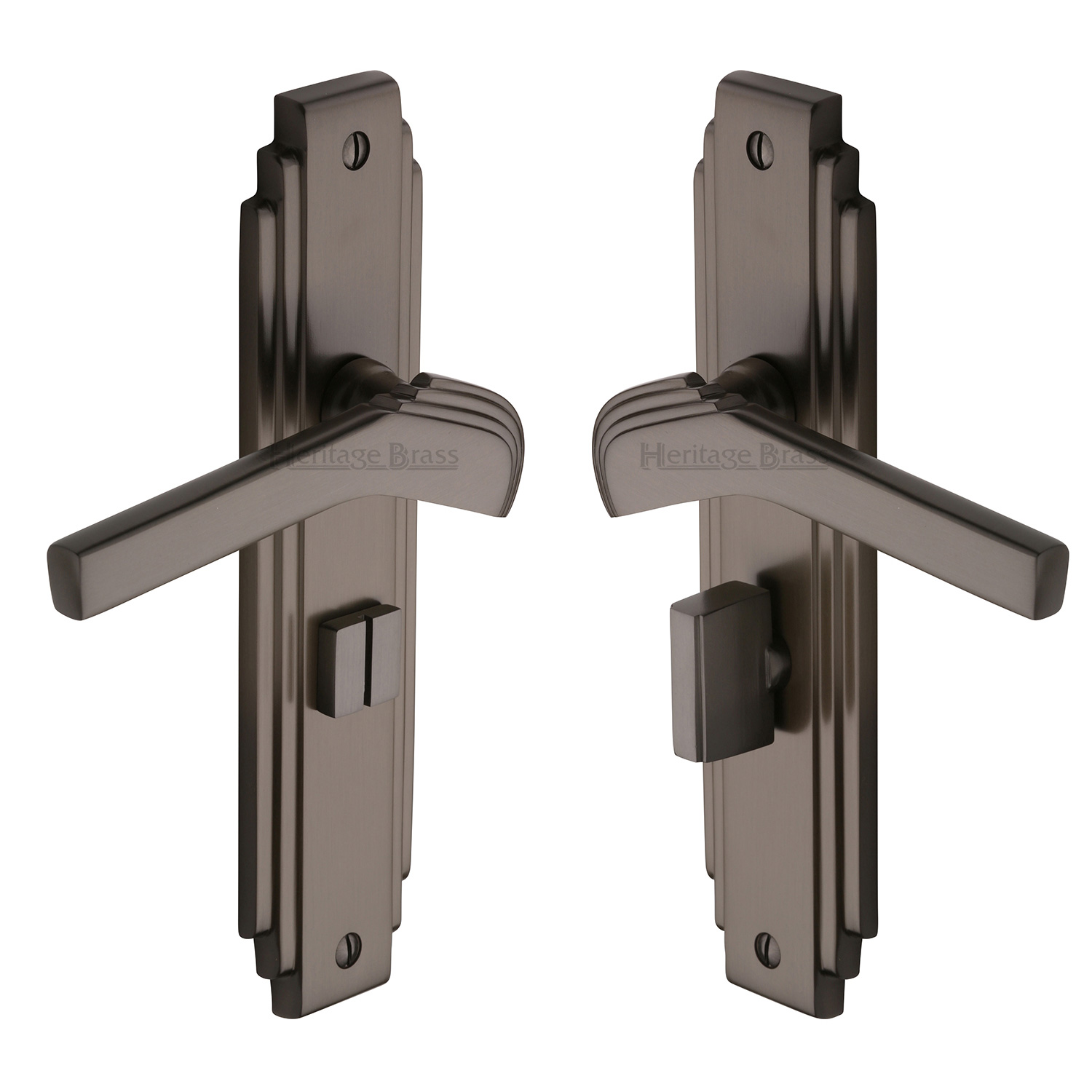 Heritage Brass Door Handle Bathroom Set Tiffany Design