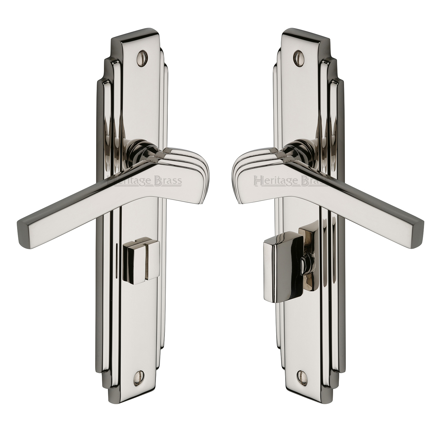 Heritage Brass Door Handle Bathroom Set Tiffany Design
