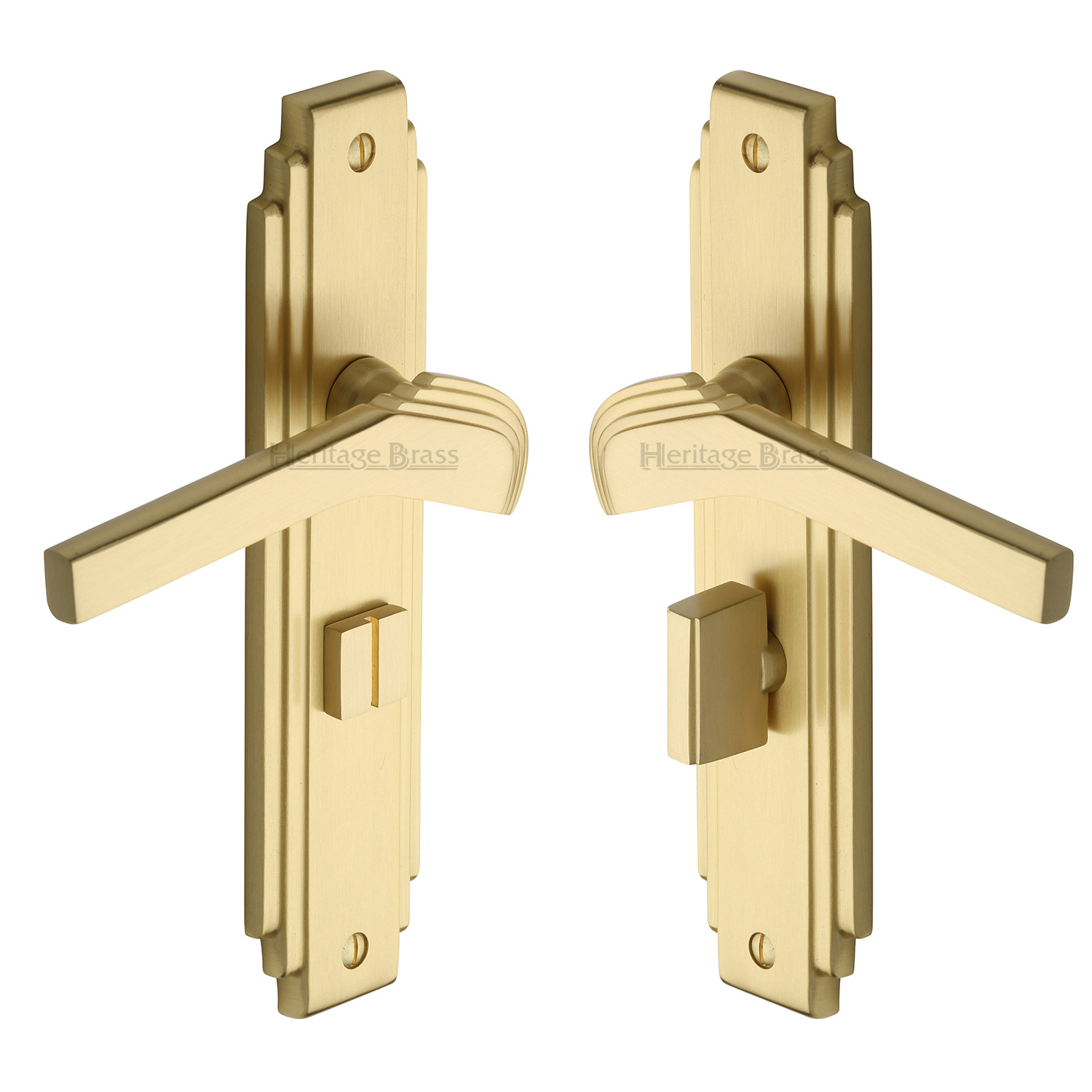 Heritage Brass Door Handle Bathroom Set Tiffany Design