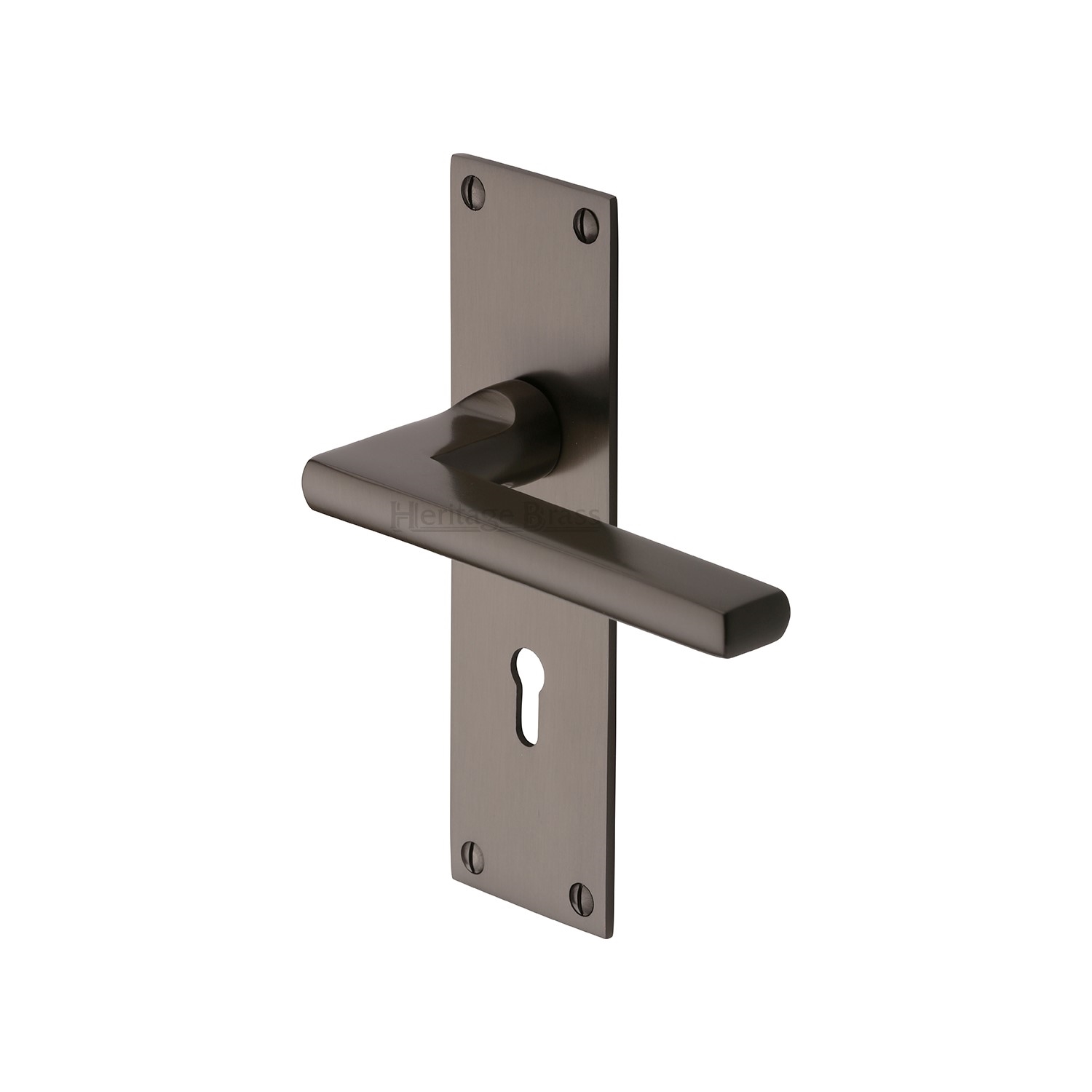 Heritage Brass Door Handle Lever Lock Trident Design