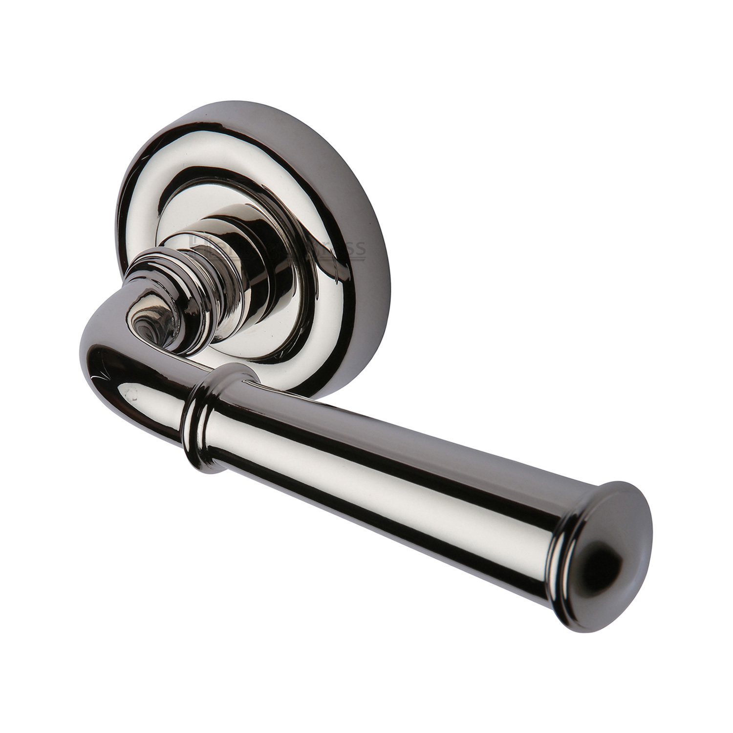 Heritage Brass Door Handle Lever Latch on Round Rose Colonial Design