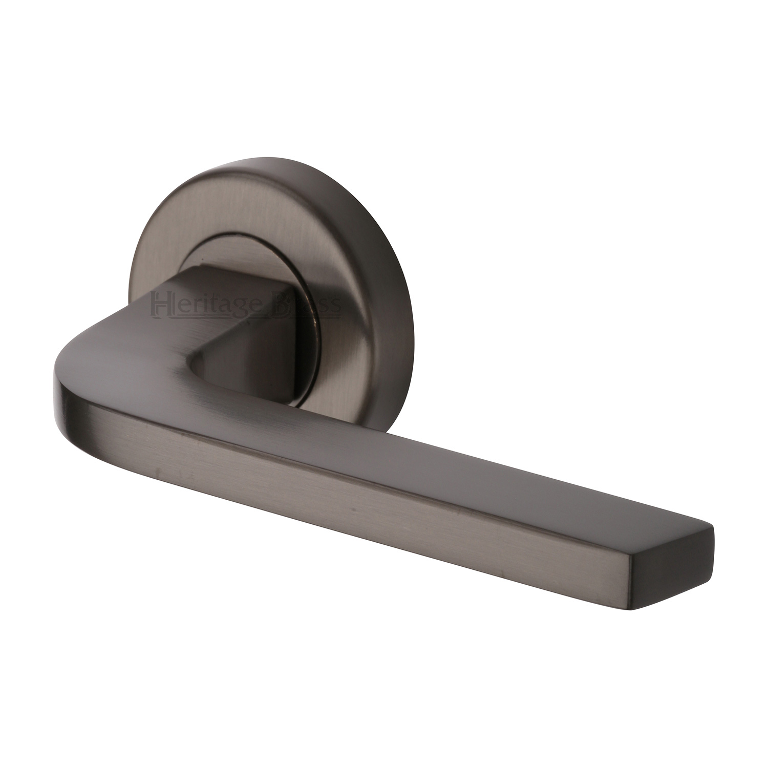 Heritage Brass Door Handle Lever on Rose Bellagio Design