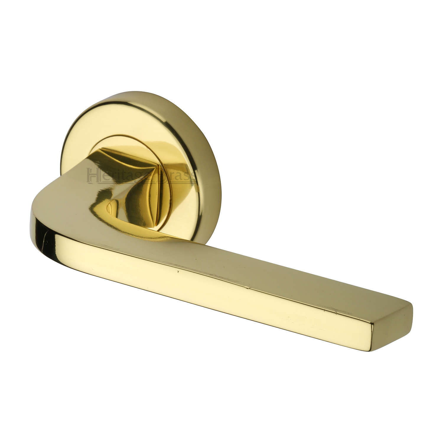 Heritage Brass Door Handle Lever on Rose Bellagio Design