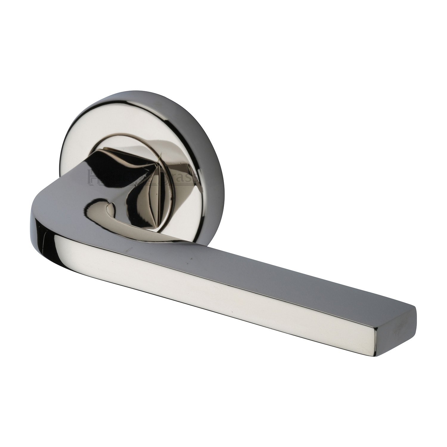 Heritage Brass Door Handle Lever on Rose Bellagio Design