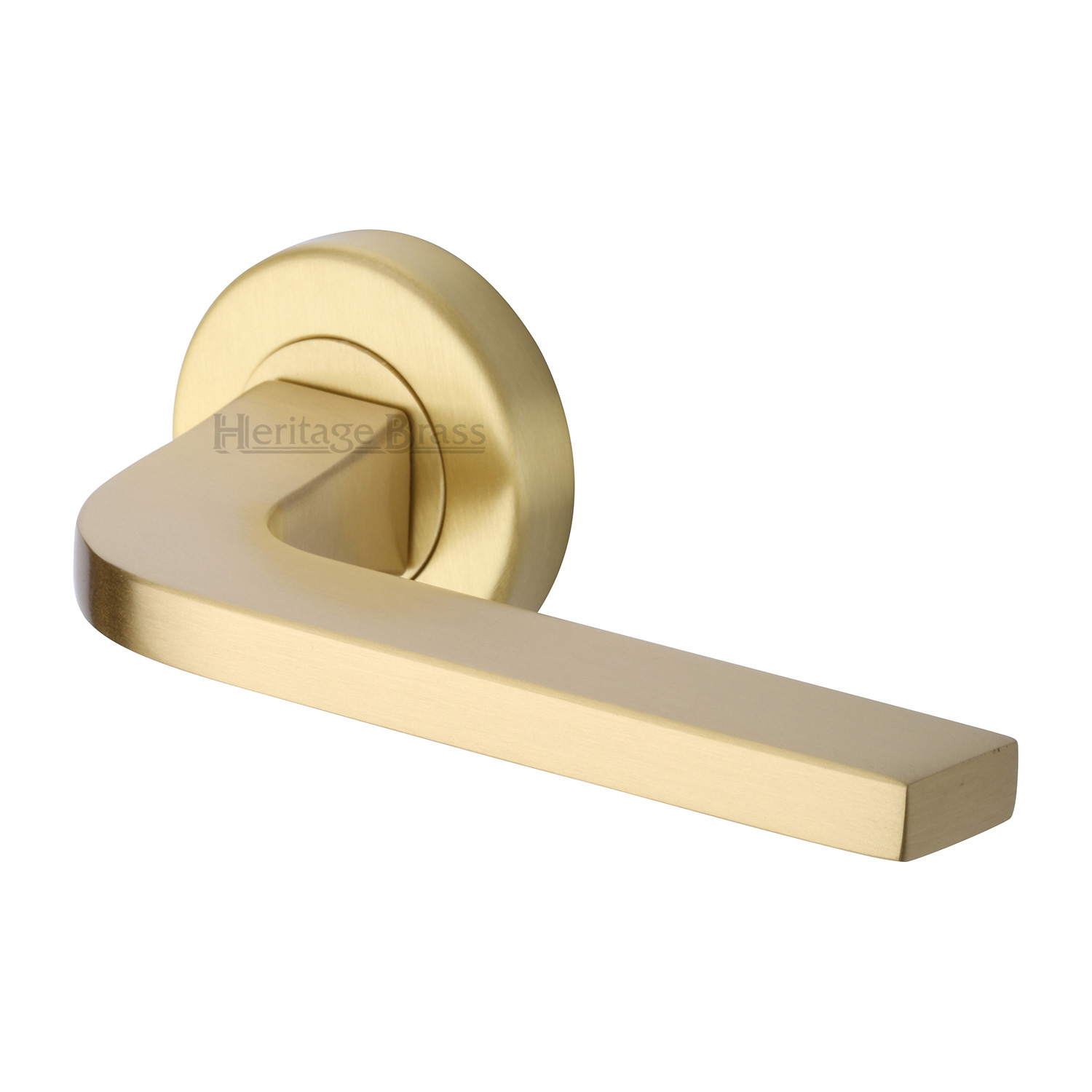 Heritage Brass Door Handle Lever on Rose Bellagio Design