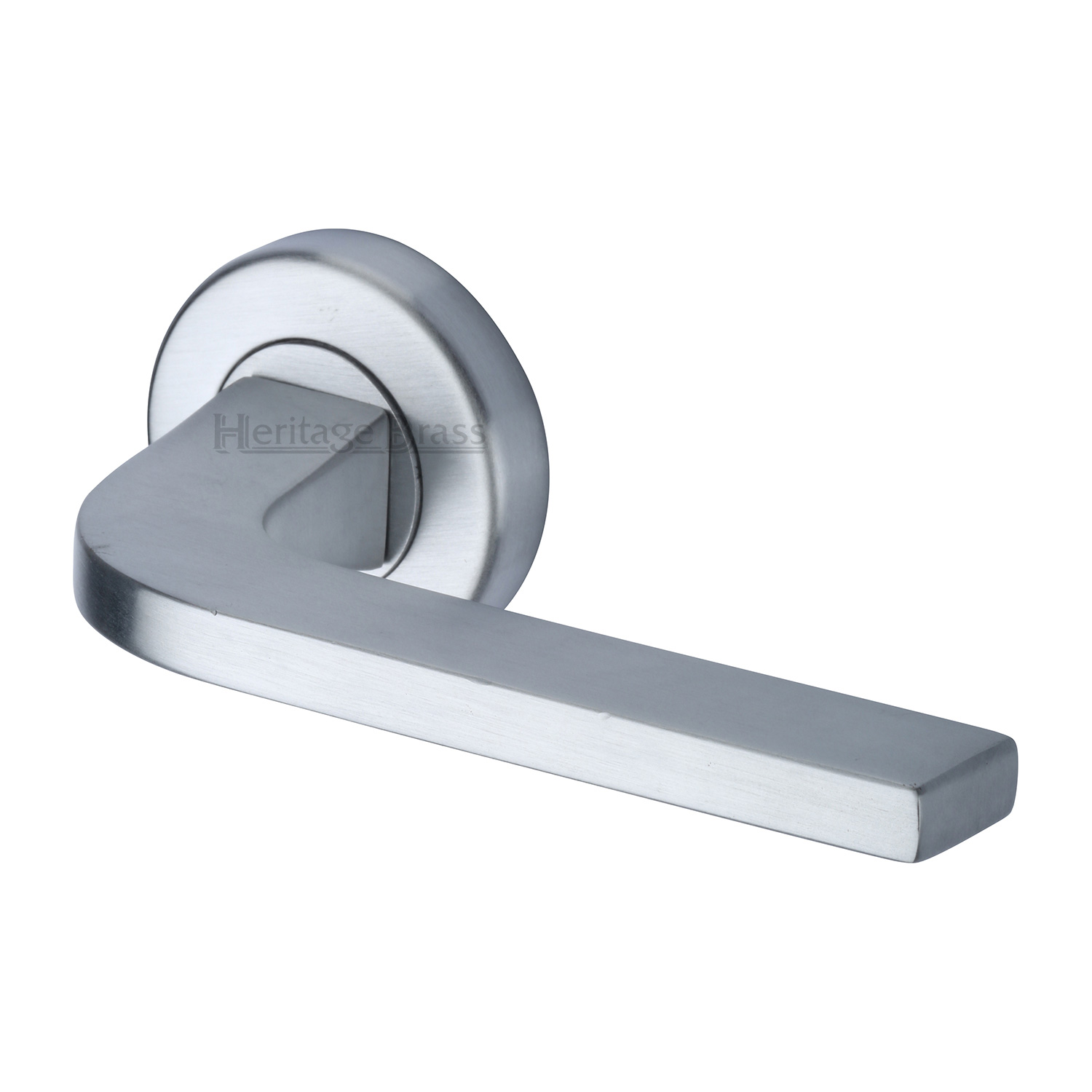 Heritage Brass Door Handle Lever on Rose Bellagio Design