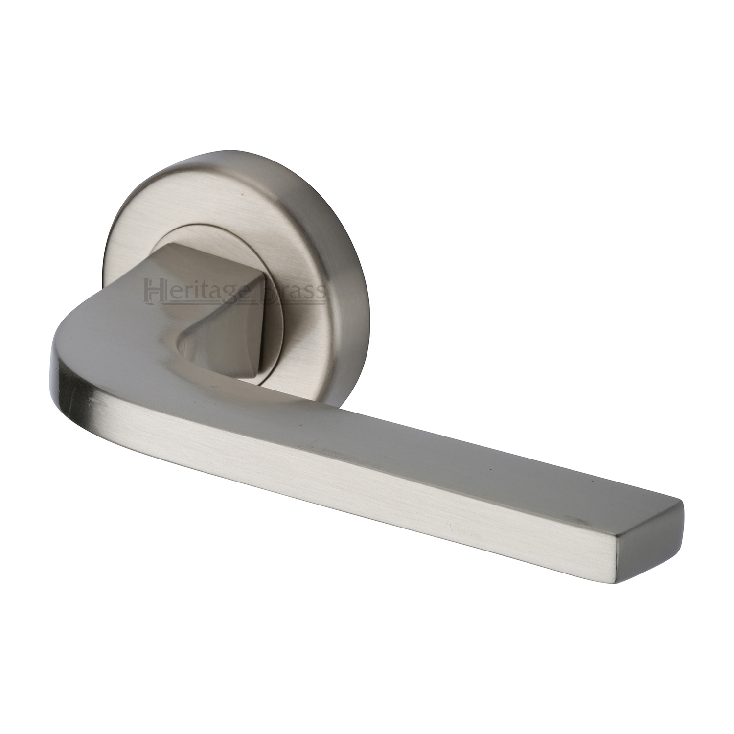 Heritage Brass Door Handle Lever on Rose Bellagio Design