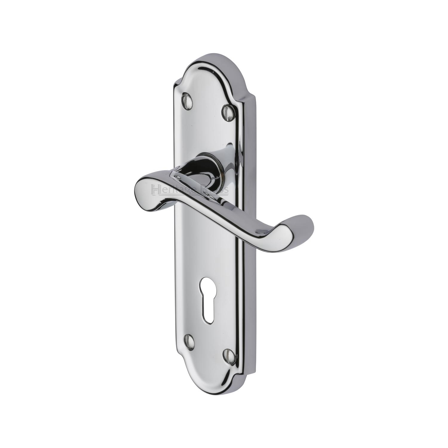 Heritage Brass Door Handle Lever Lock Meridian Design