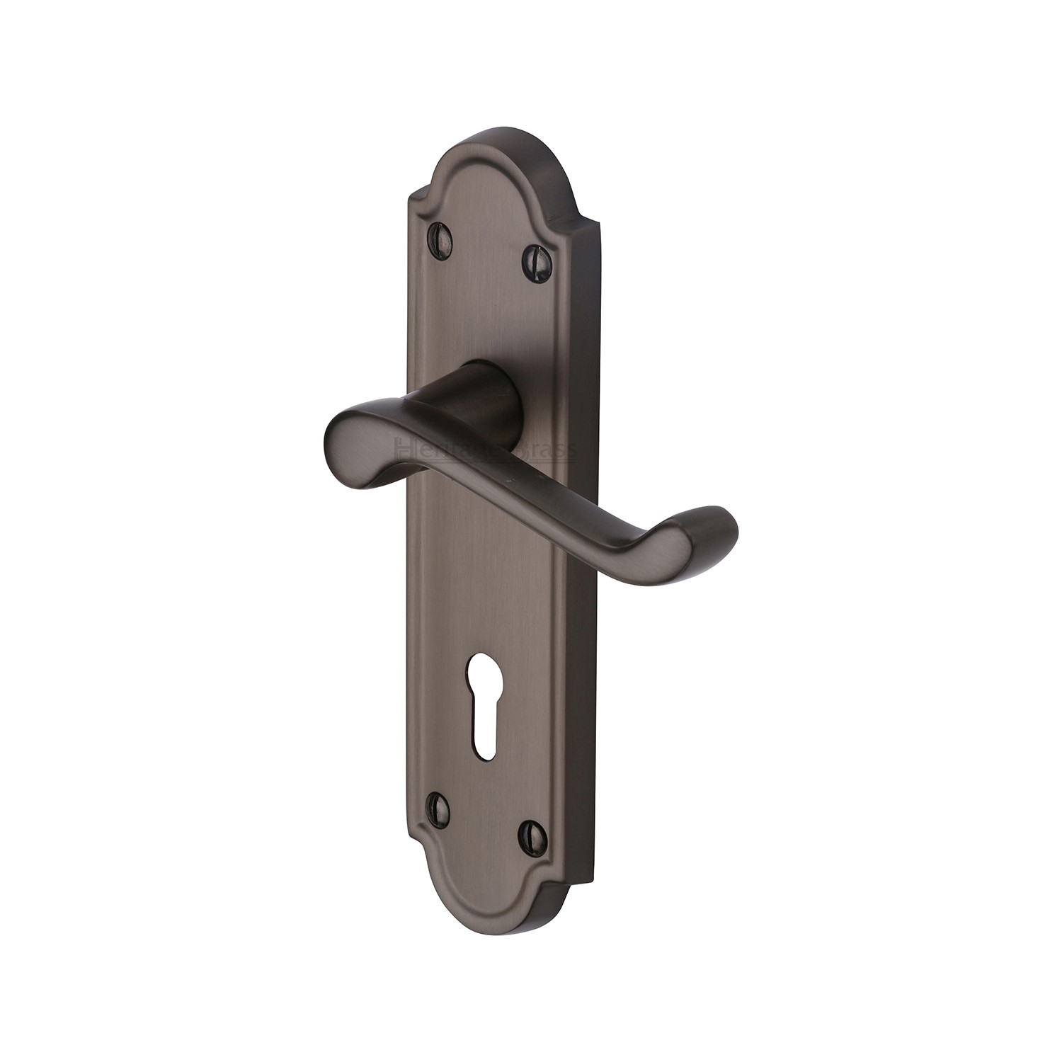 Heritage Brass Door Handle Lever Lock Meridian Design