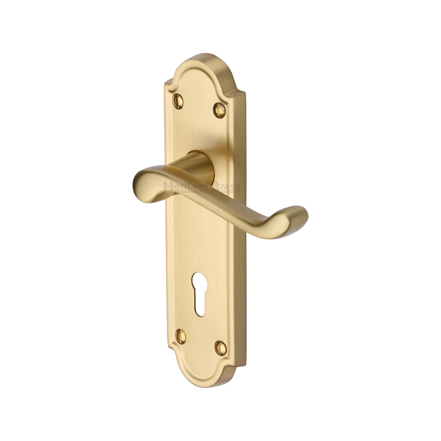 Heritage Brass Door Handle Lever Lock Meridian Design