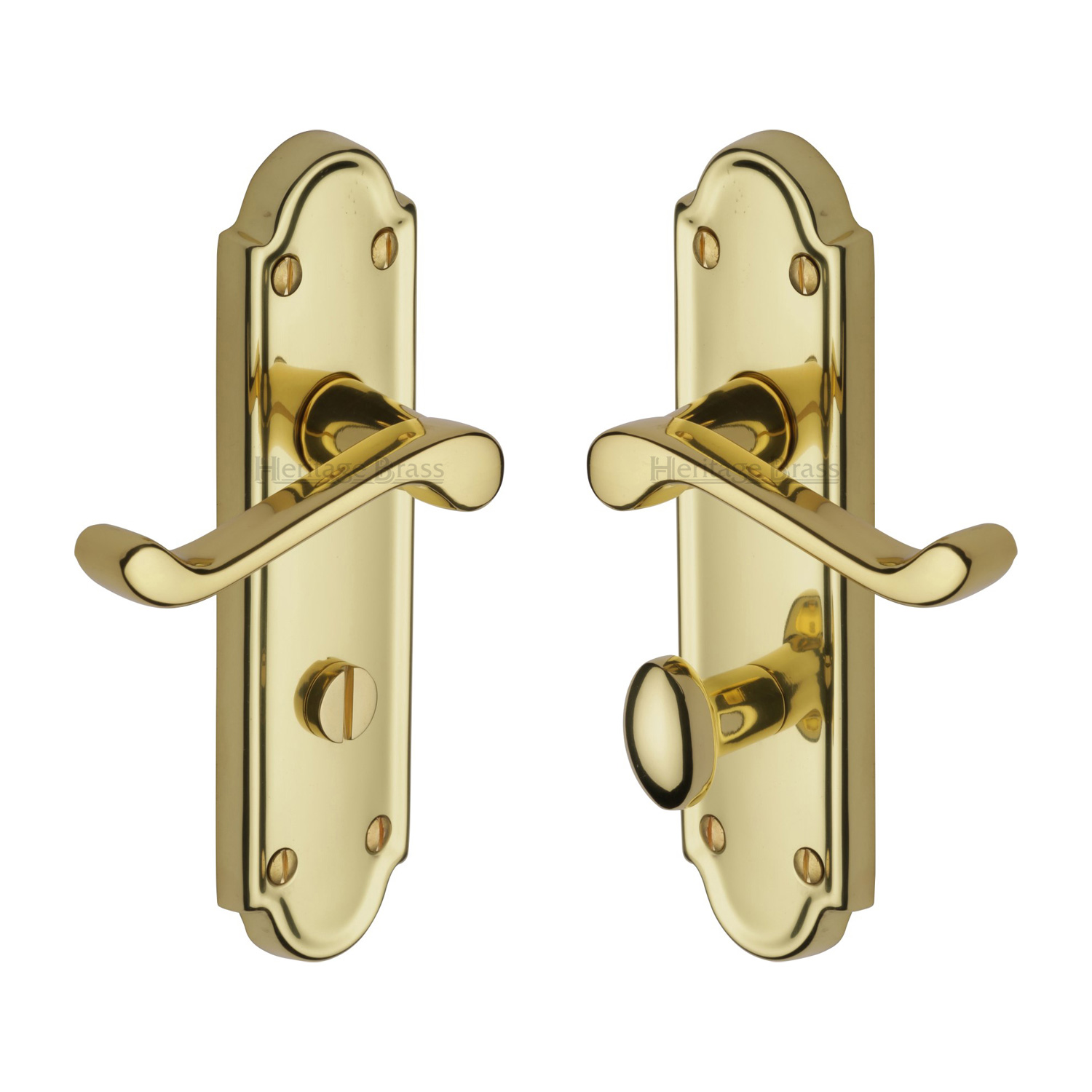 Heritage Brass Door Handle for Bathroom Meridian Design