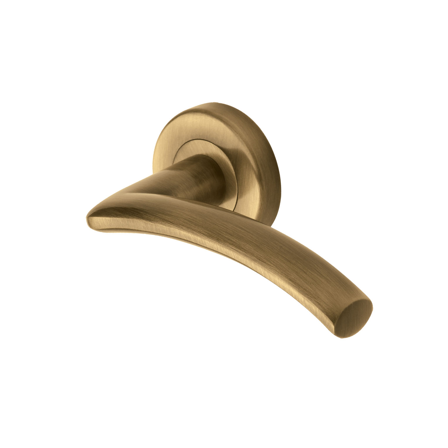 Heritage Brass Door Handle Lever Latch on Round Rose Centaur Design