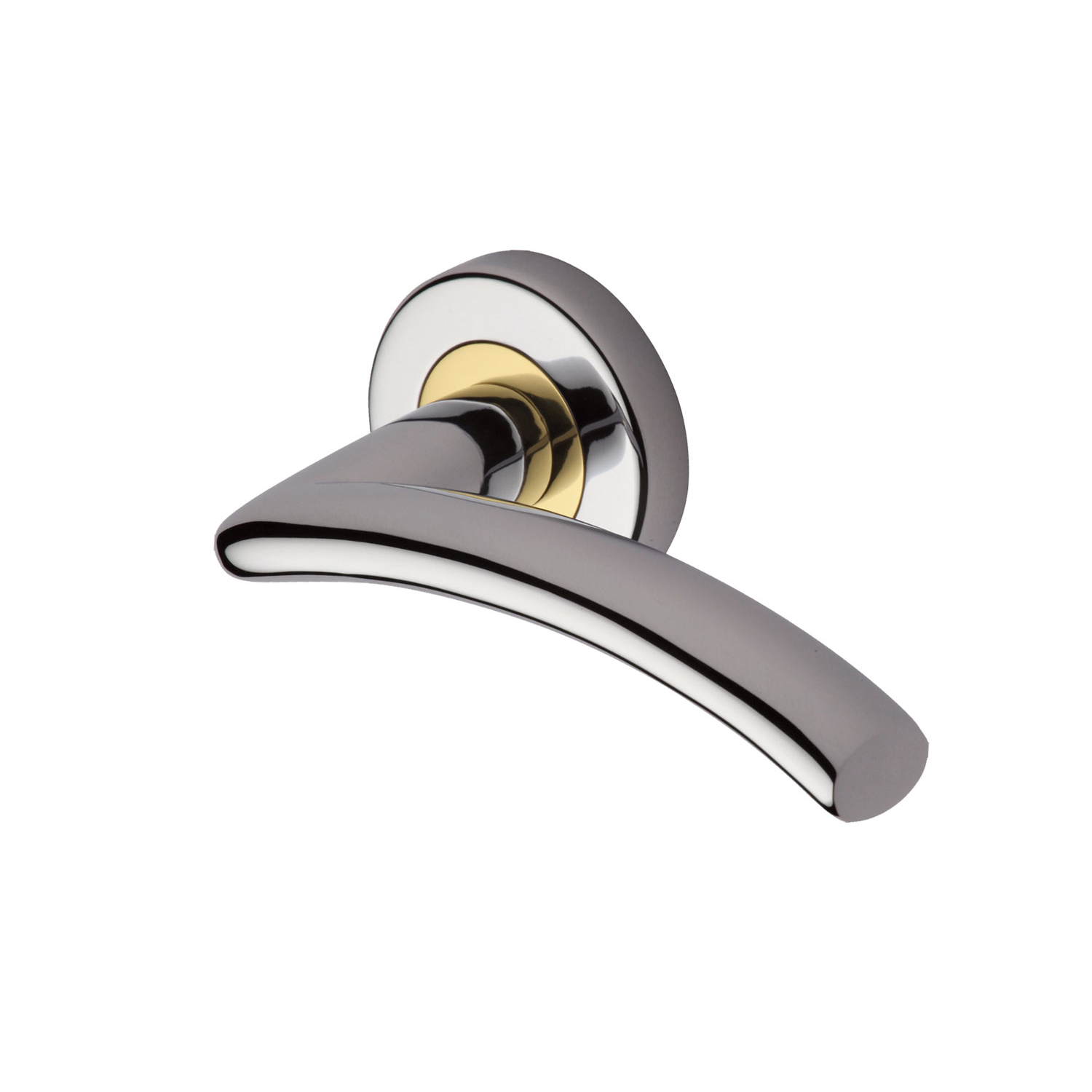 Heritage Brass Door Handle Lever Latch on Round Rose Centaur Design