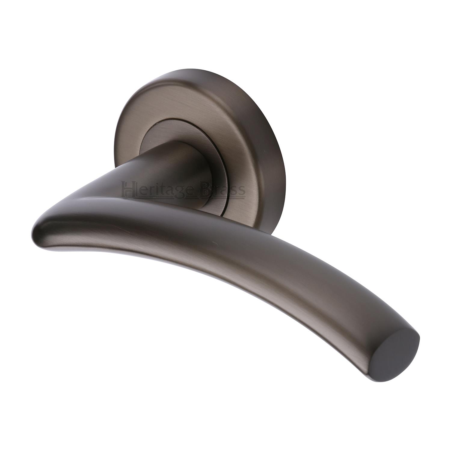 Heritage Brass Door Handle Lever Latch on Round Rose Centaur Design