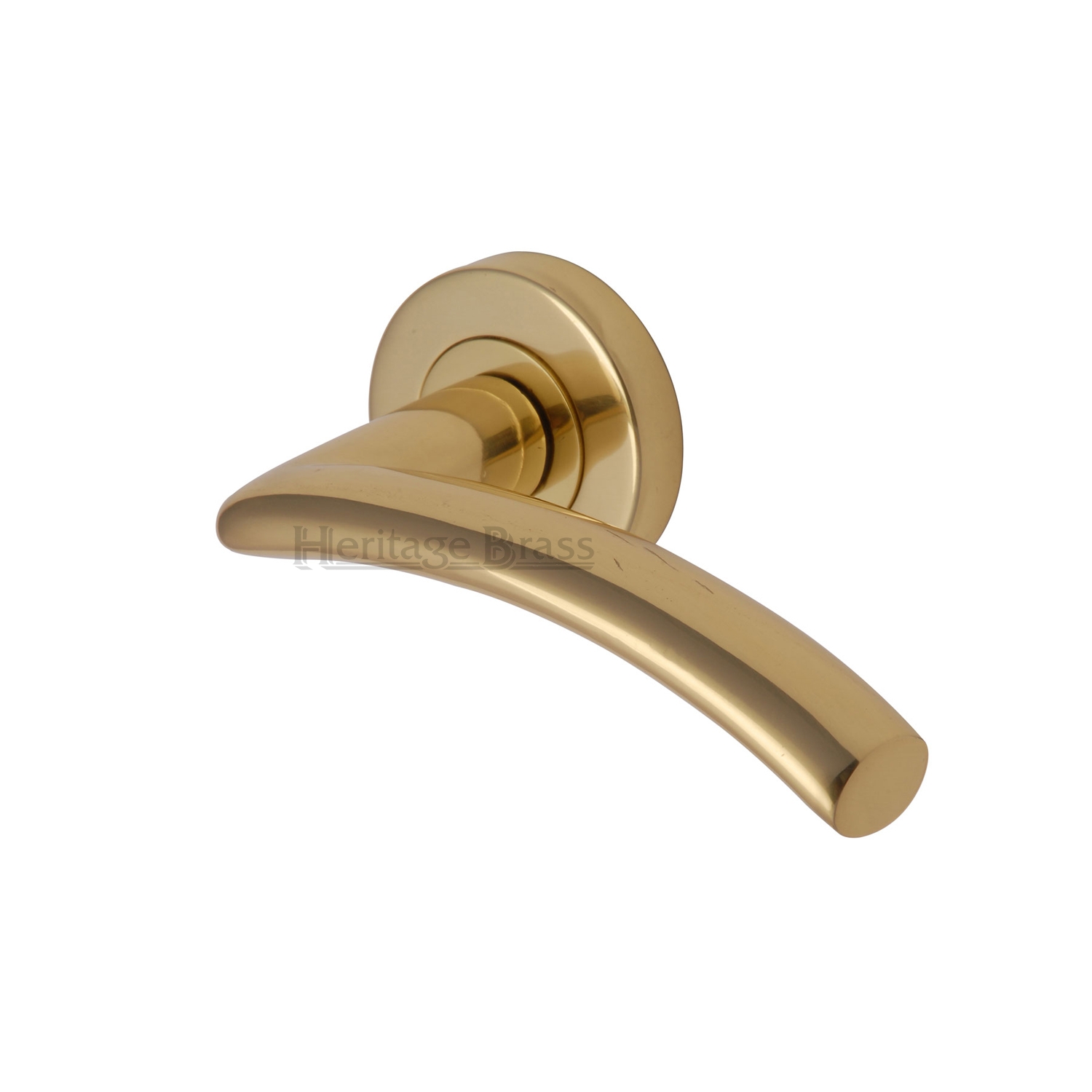 Heritage Brass Door Handle Lever Latch on Round Rose Centaur Design