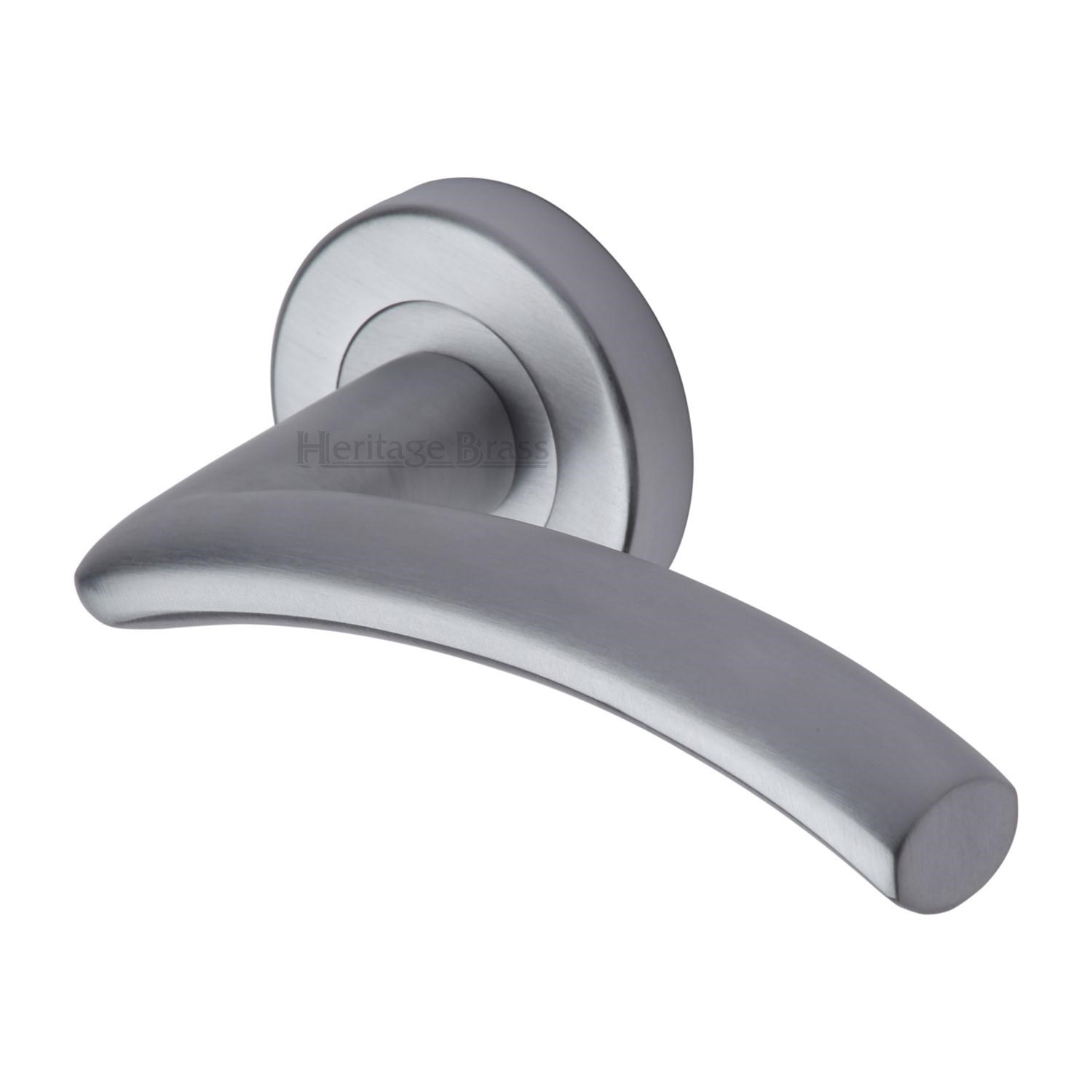 Heritage Brass Door Handle Lever Latch on Round Rose Centaur Design