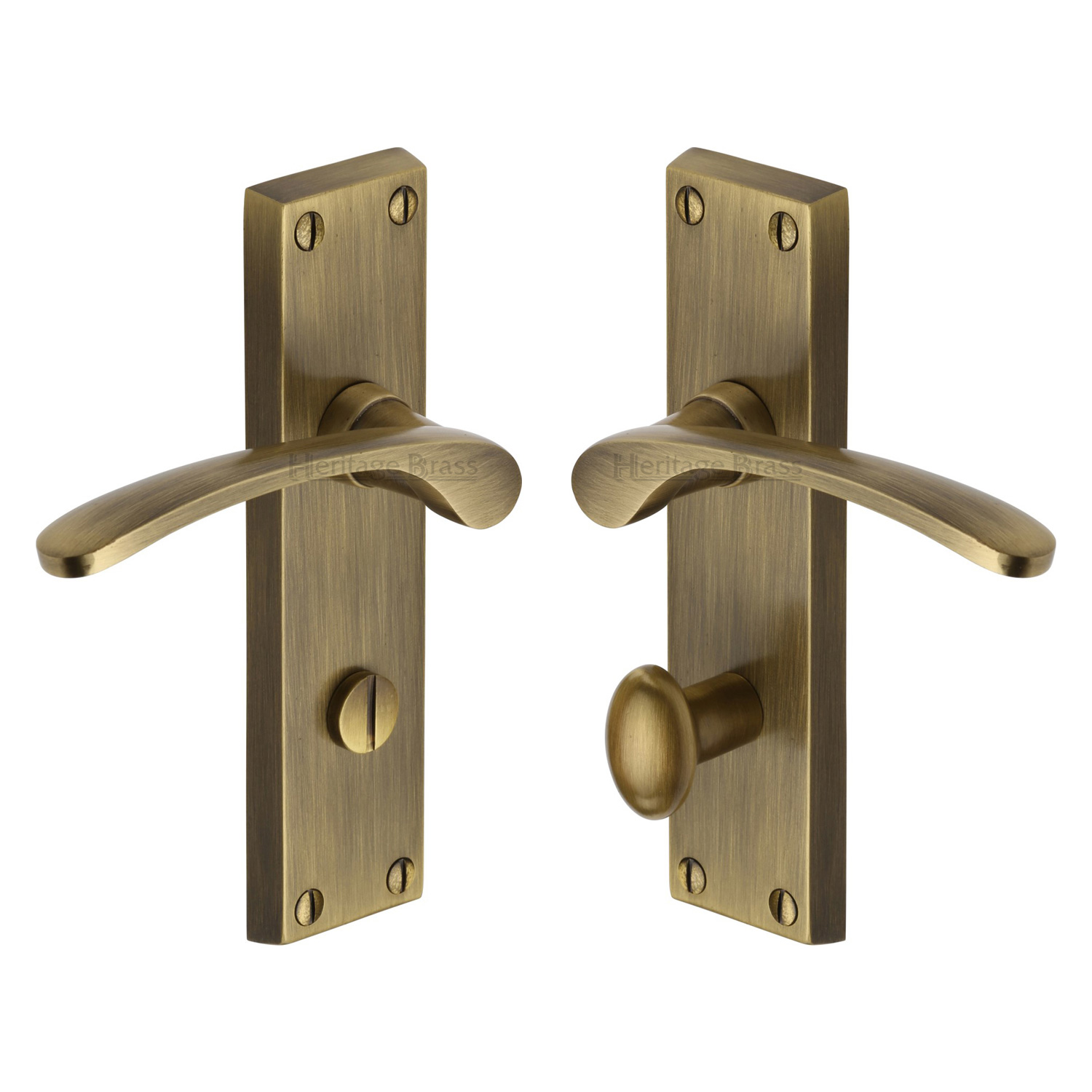 Heritage Brass Door Handle for Bathroom Sophia Design