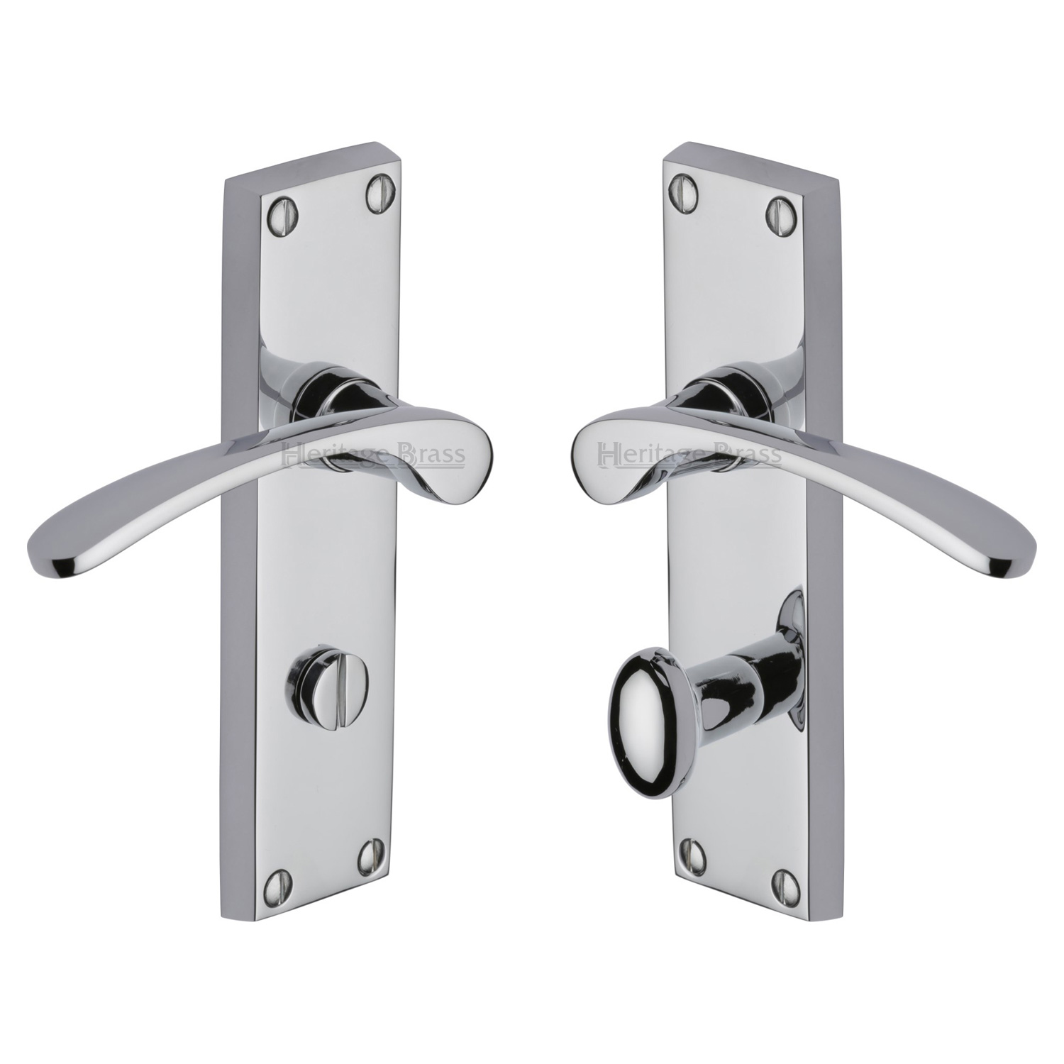 Heritage Brass Door Handle for Bathroom Sophia Design