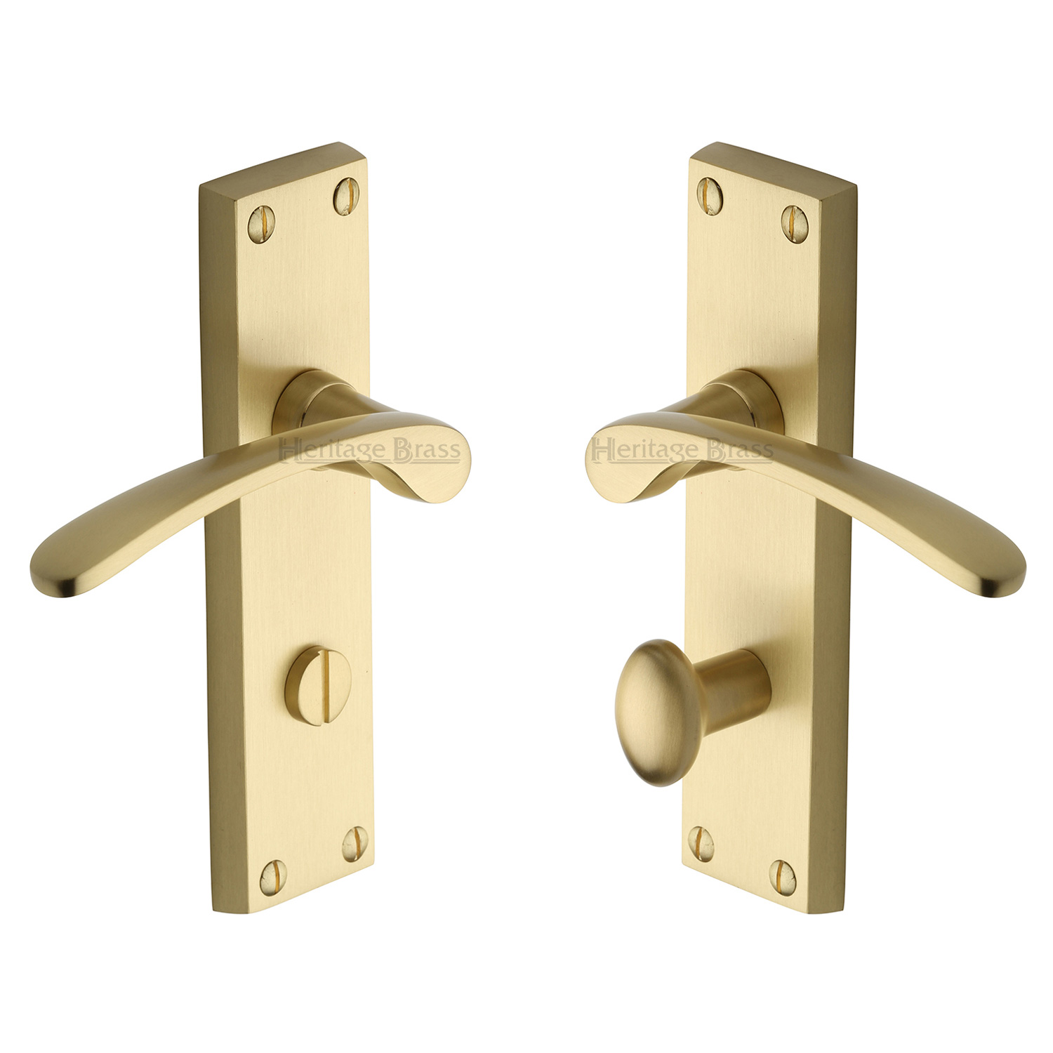 Heritage Brass Door Handle for Bathroom Sophia Design