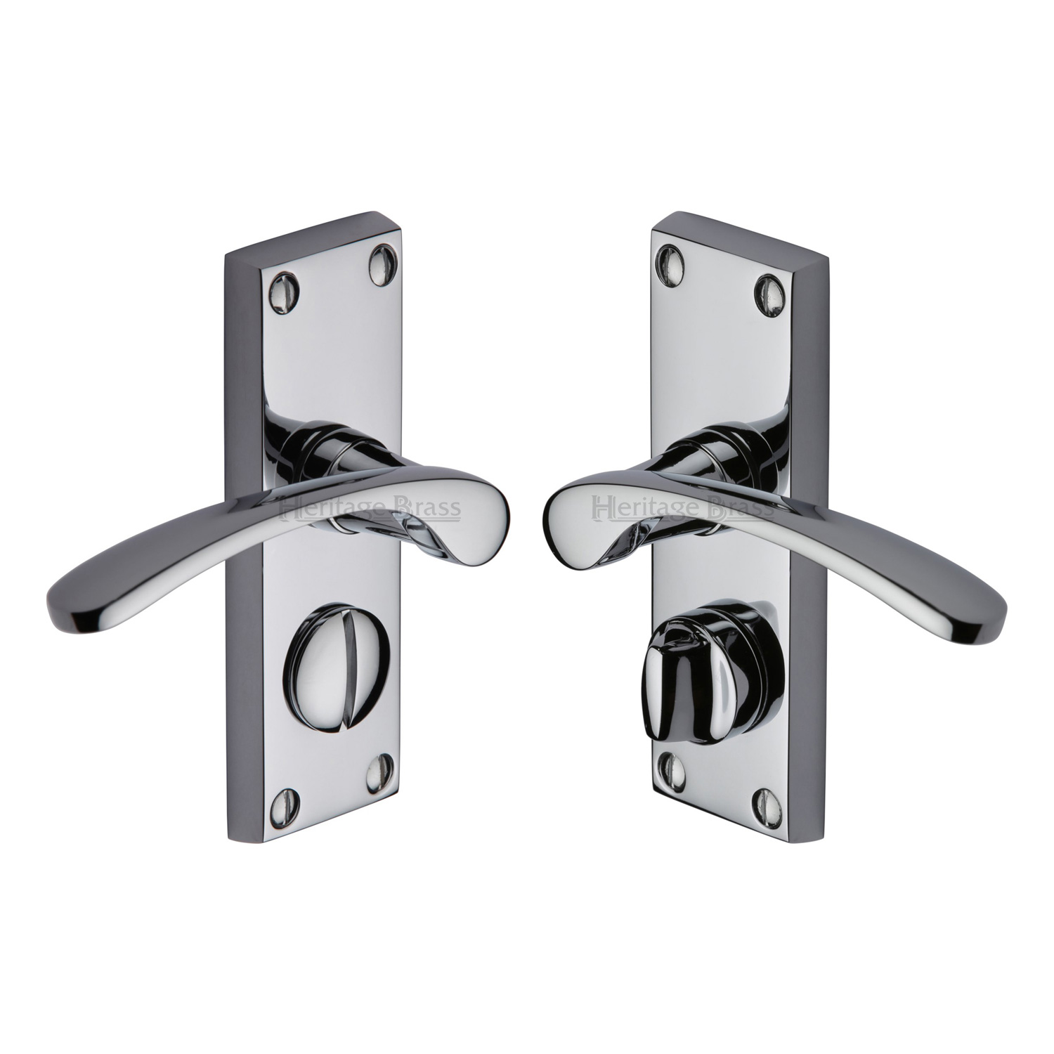 Heritage Brass Door Handle for Privacy Set Sophia Short Design