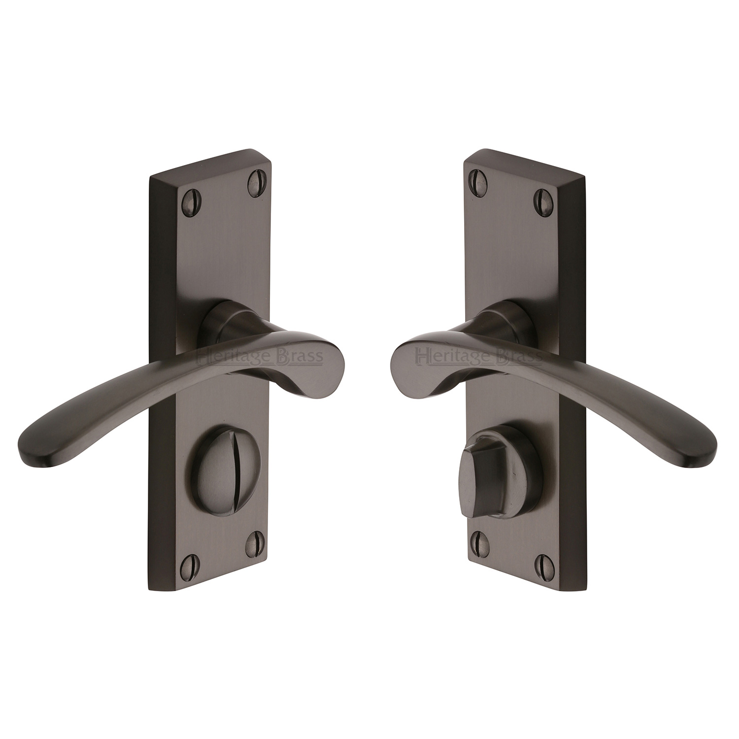 Heritage Brass Door Handle for Privacy Set Sophia Short Design