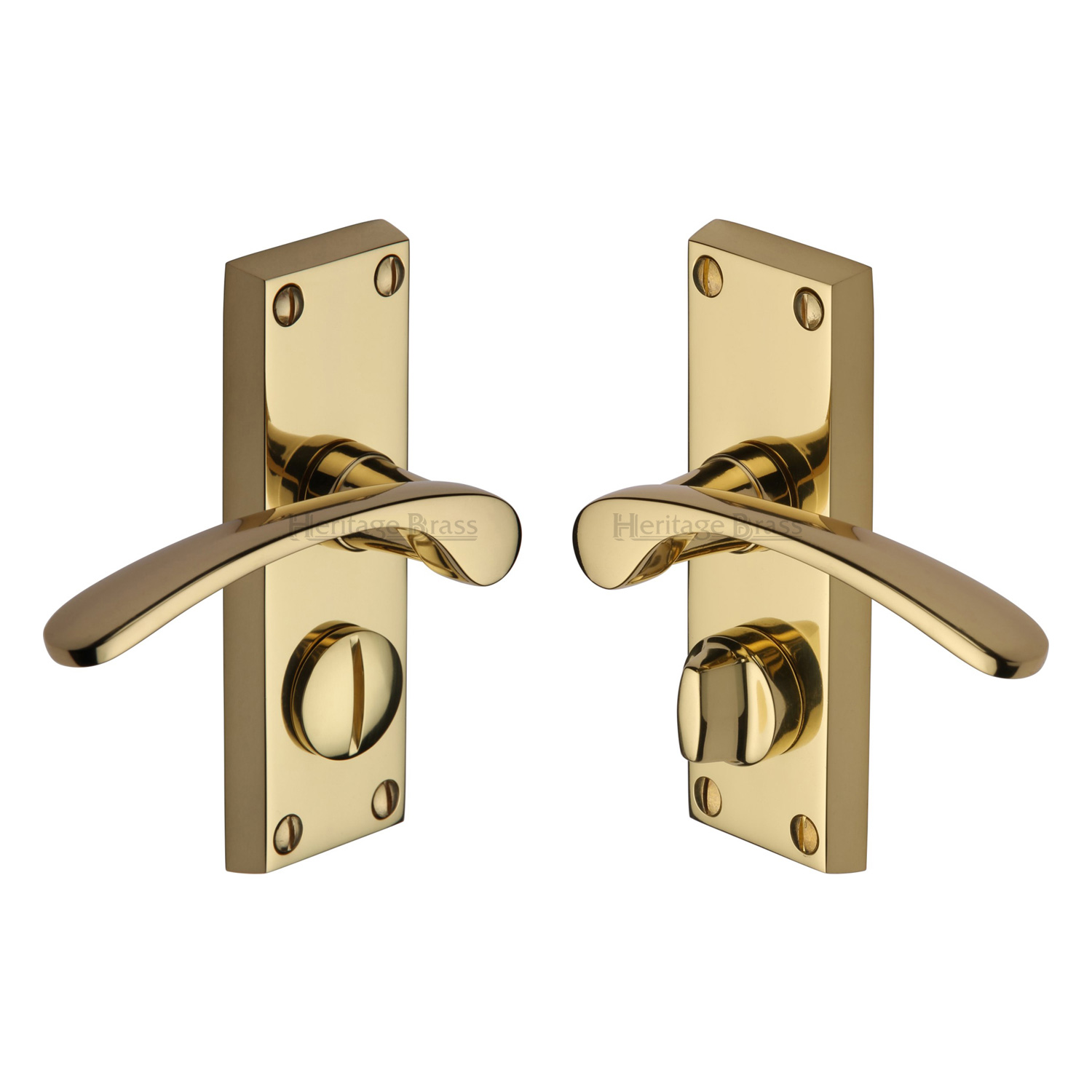 Heritage Brass Door Handle for Privacy Set Sophia Short Design