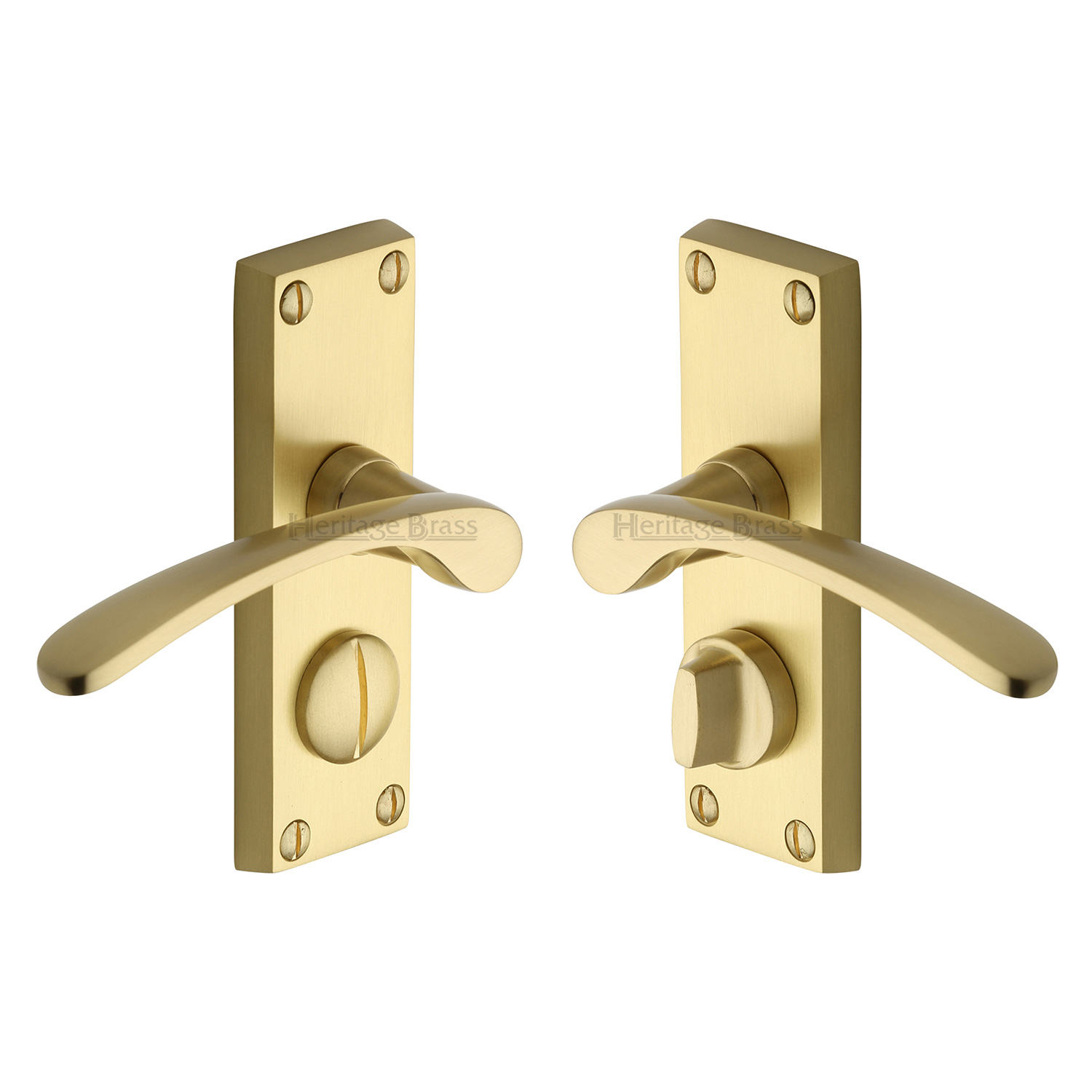 Heritage Brass Door Handle for Privacy Set Sophia Short Design