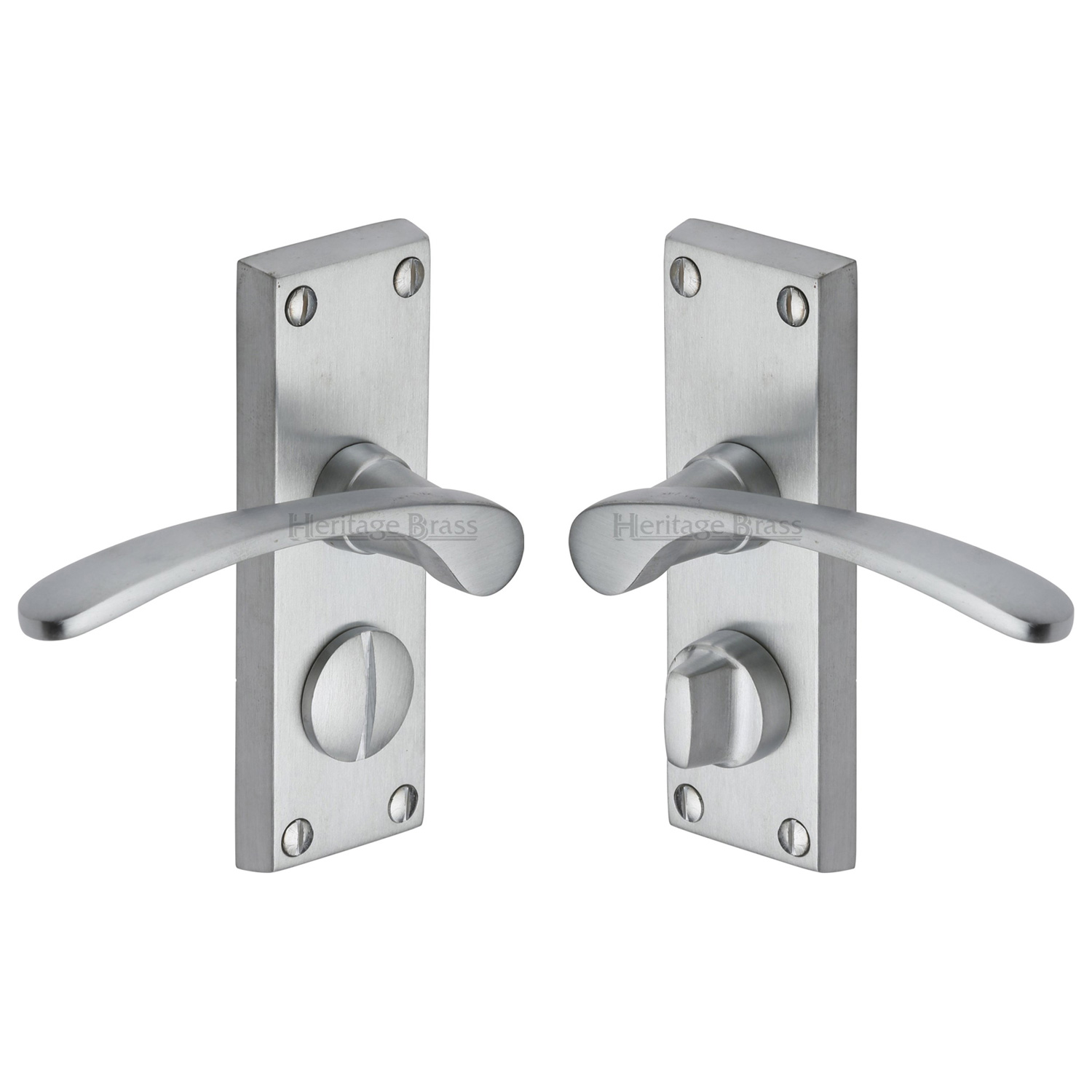 Heritage Brass Door Handle for Privacy Set Sophia Short Design
