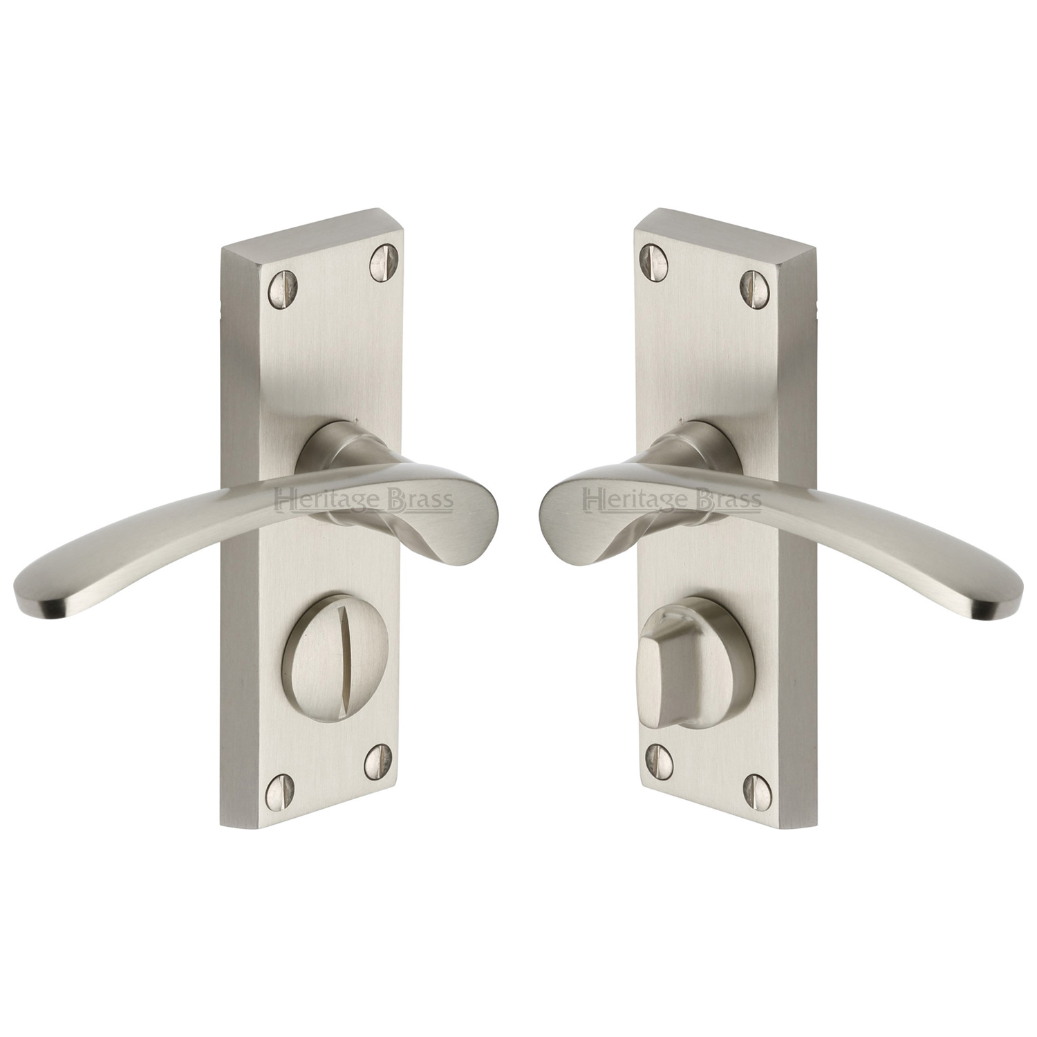 Heritage Brass Door Handle for Privacy Set Sophia Short Design