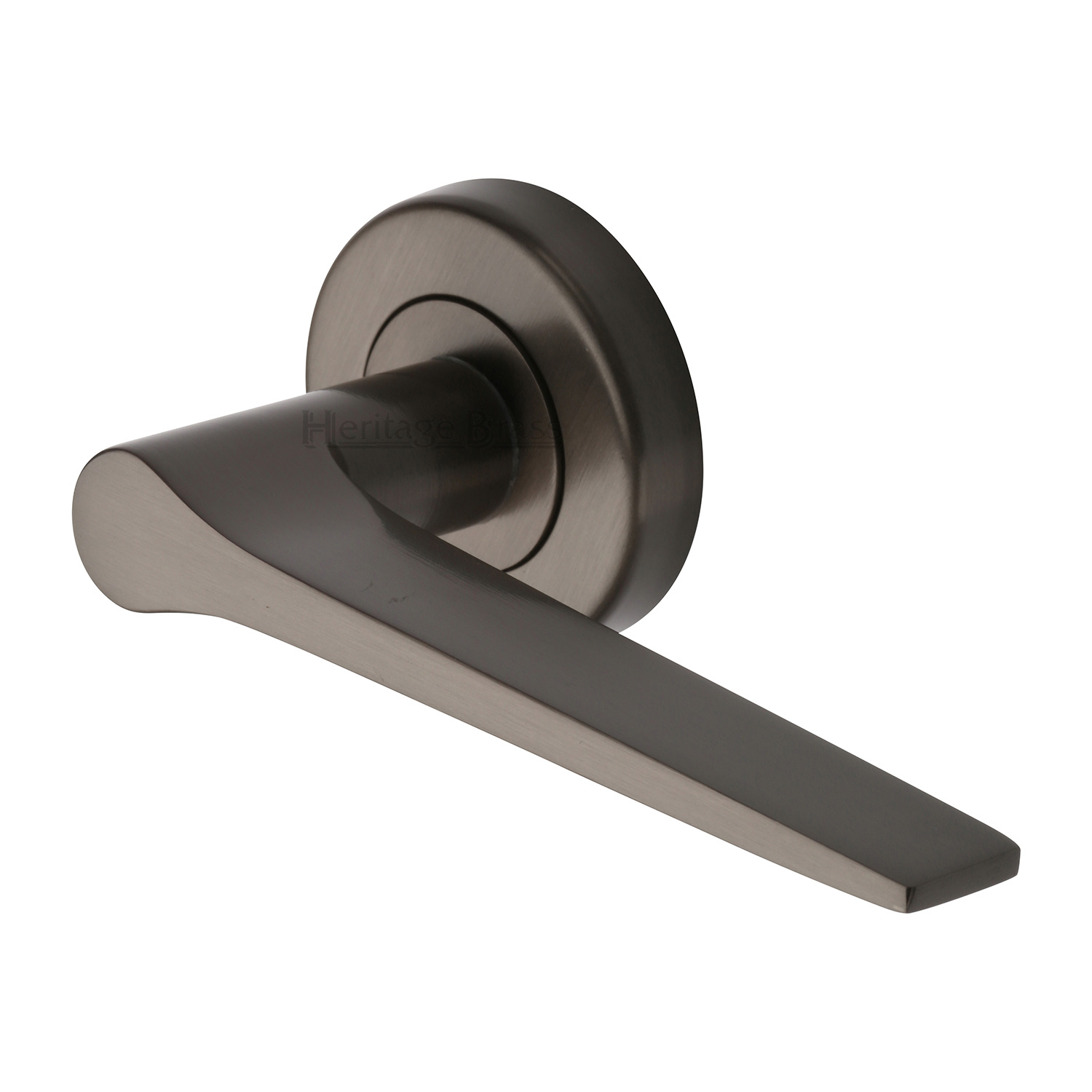 Heritage Brass Door Handle Lever on Rose Gio Design