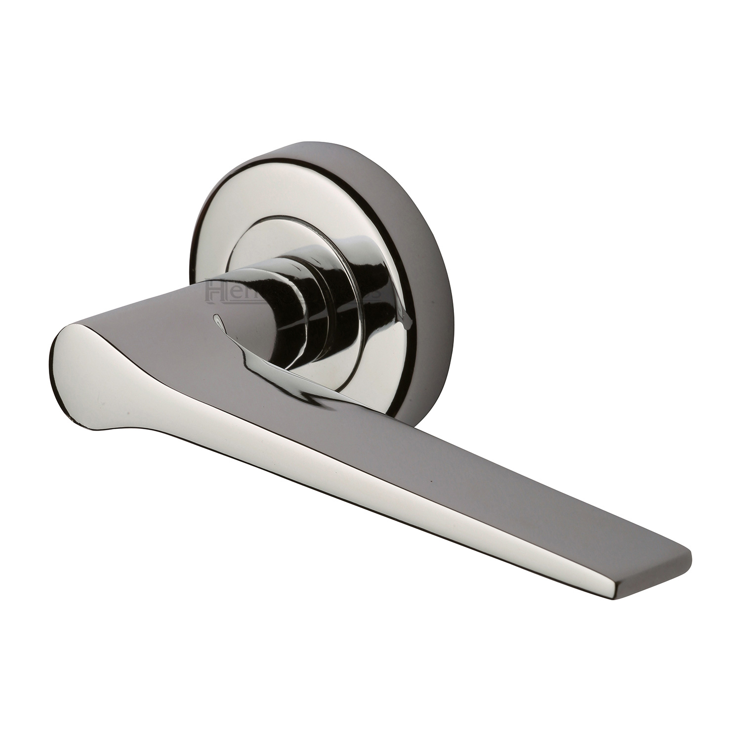 Heritage Brass Door Handle Lever on Rose Gio Design