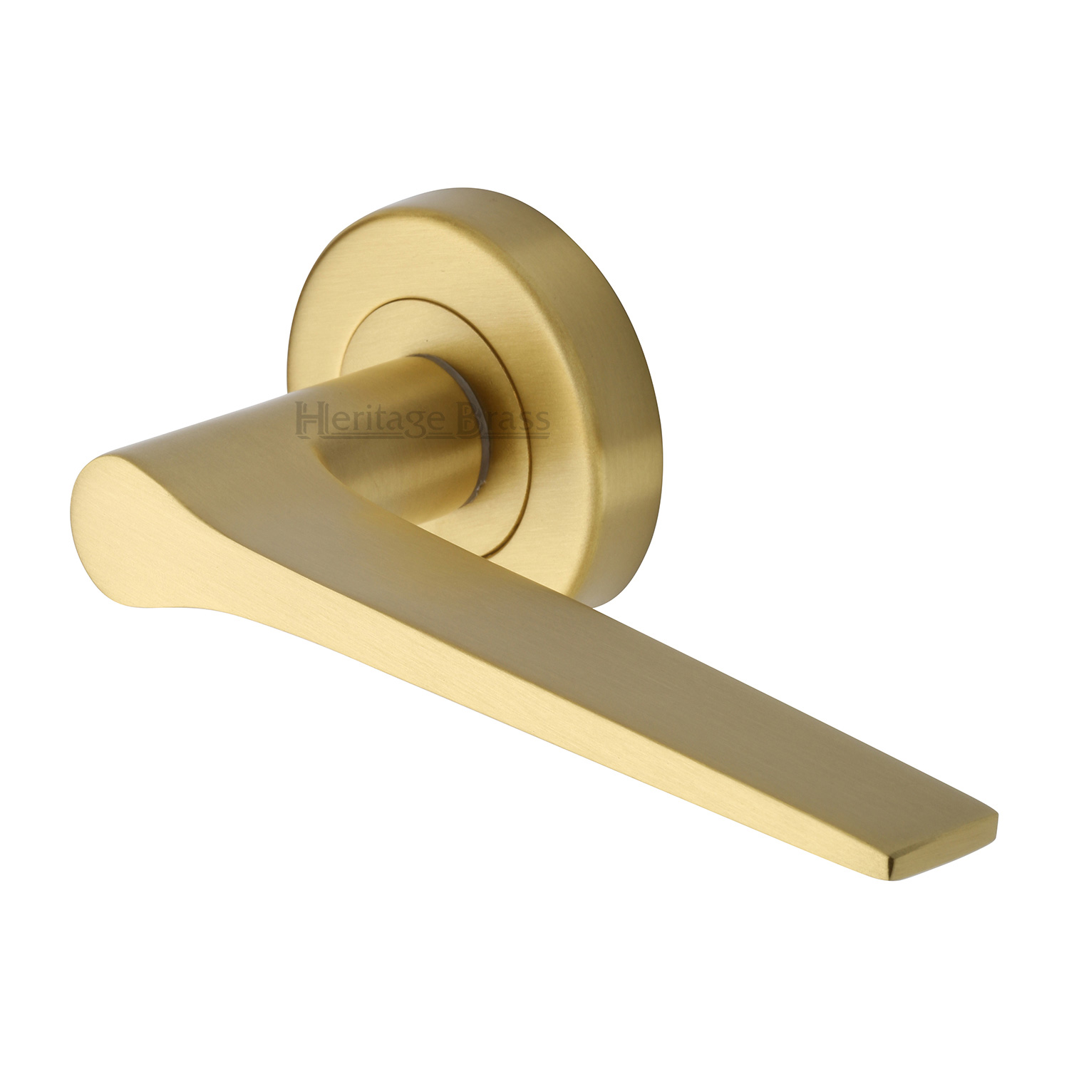 Heritage Brass Door Handle Lever on Rose Gio Design