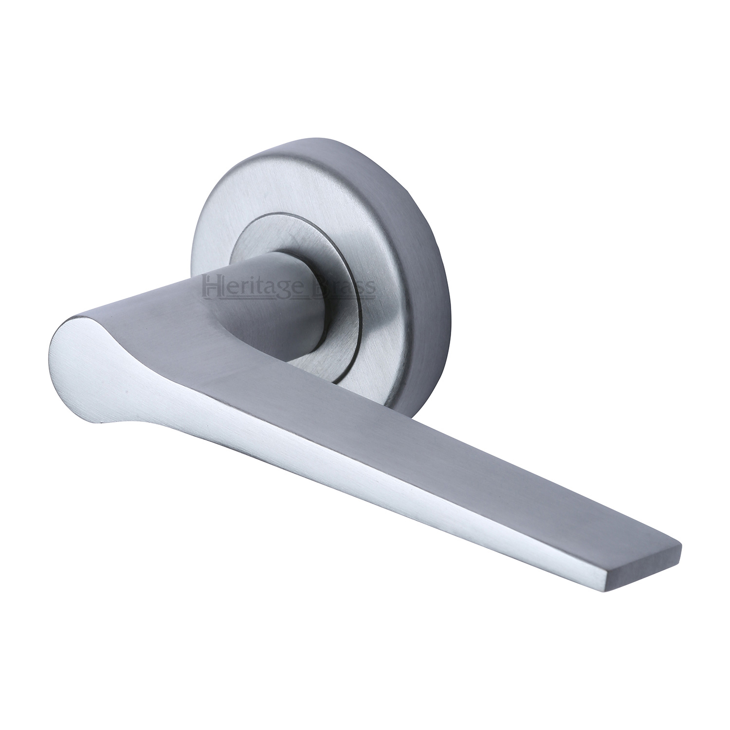Heritage Brass Door Handle Lever on Rose Gio Design