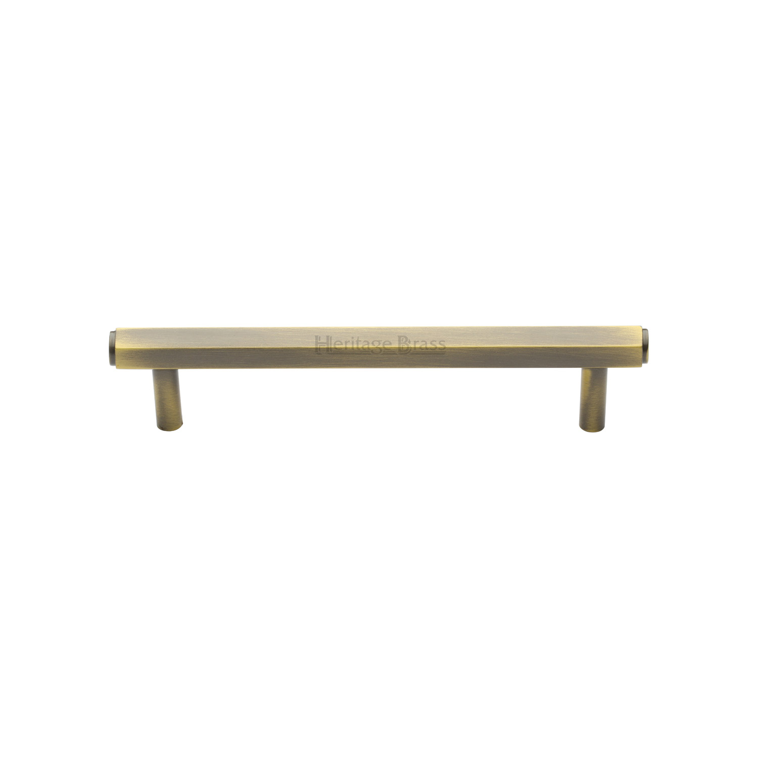 Heritage Brass Cabinet Pull Hexagon Design 128mm c/c
