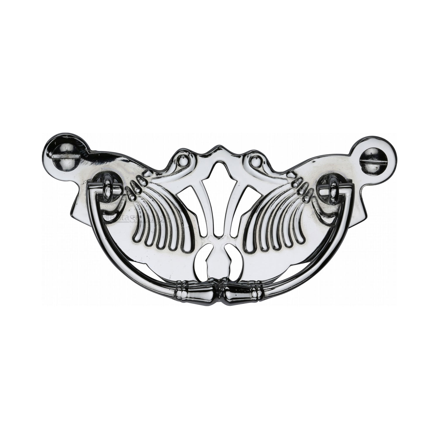 Heritage Brass Cabinet Pull Ornate Plate Design