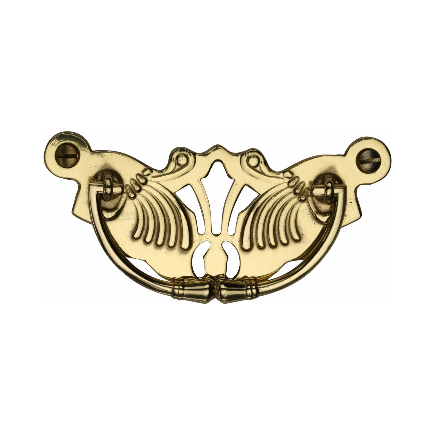 Heritage Brass Cabinet Pull Ornate Plate Design