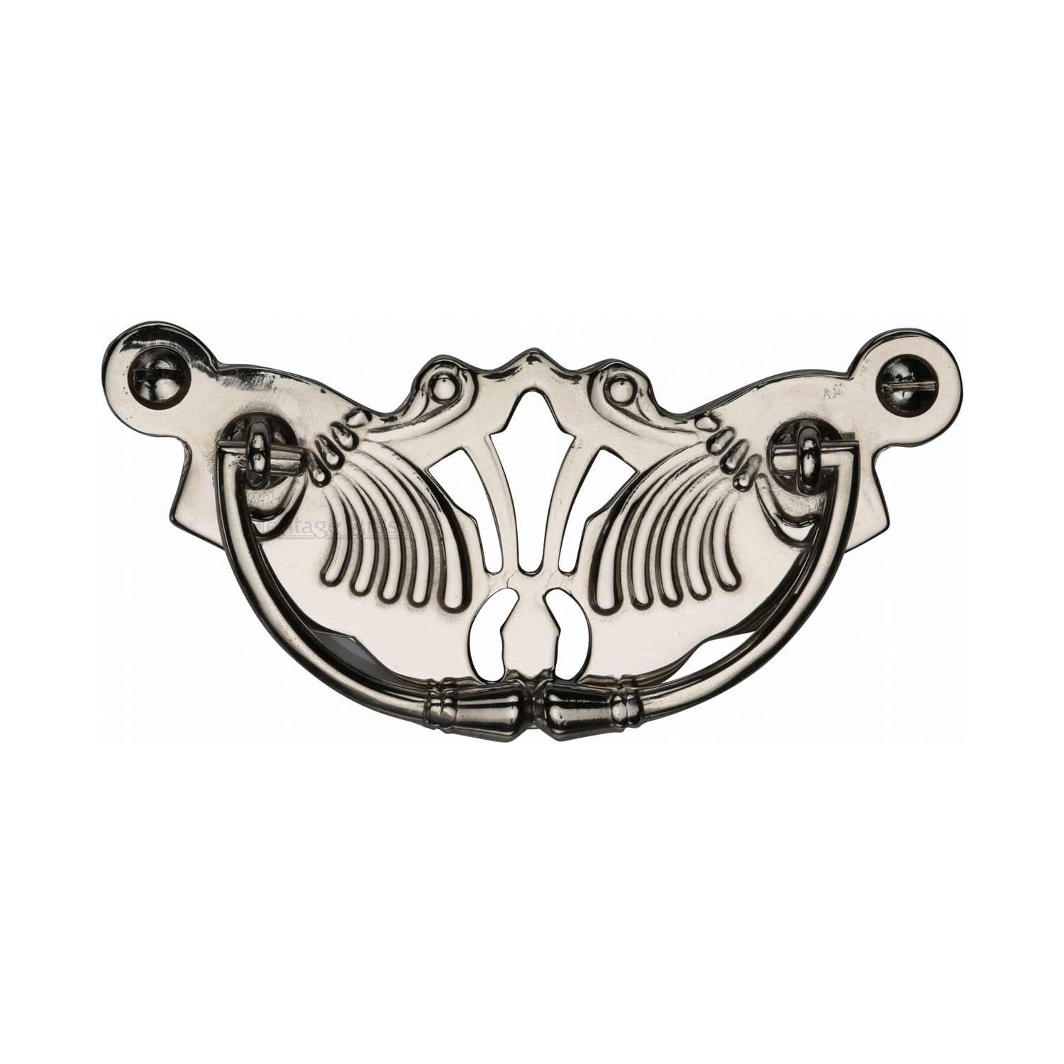 Heritage Brass Cabinet Pull Ornate Plate Design