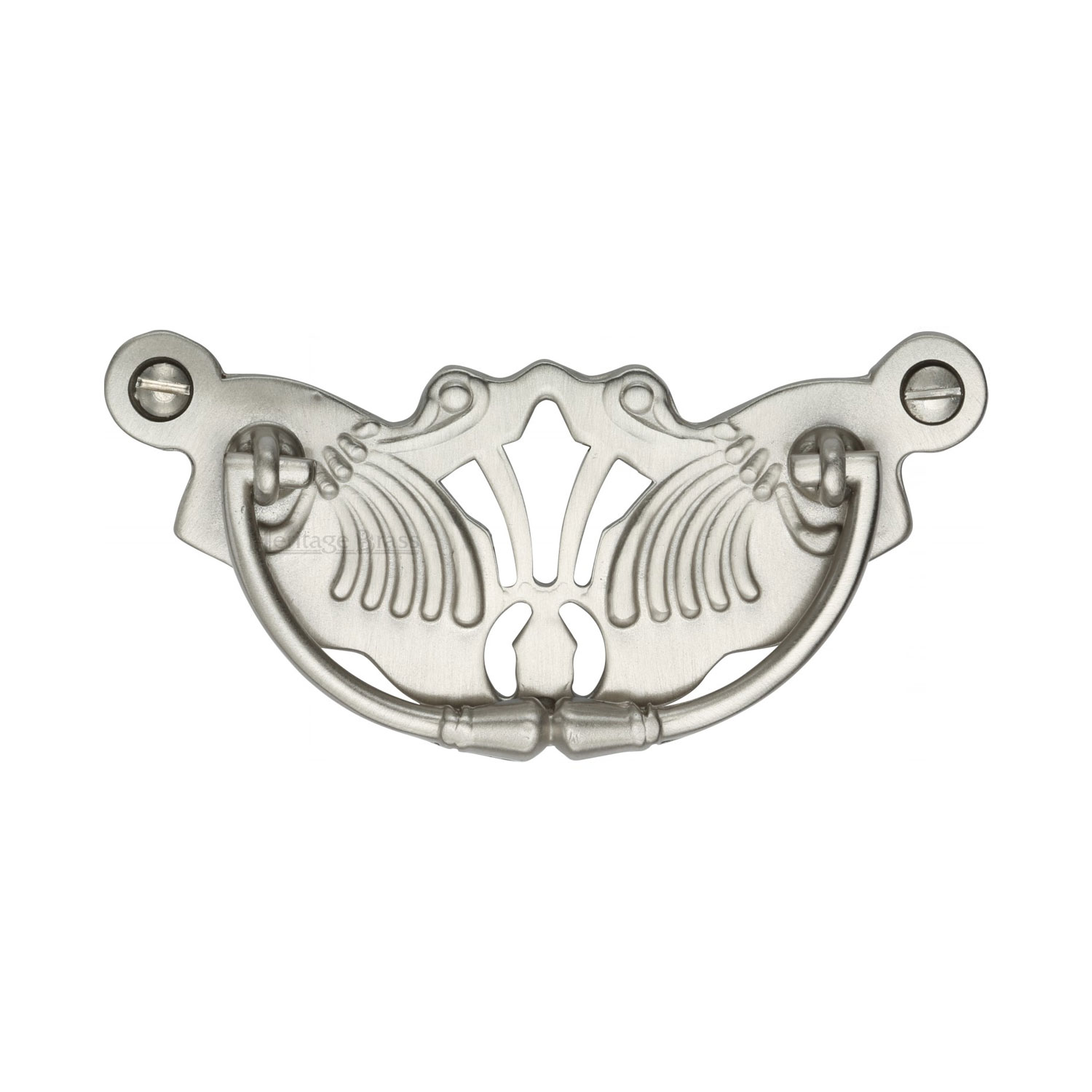 Heritage Brass Cabinet Pull Ornate Plate Design