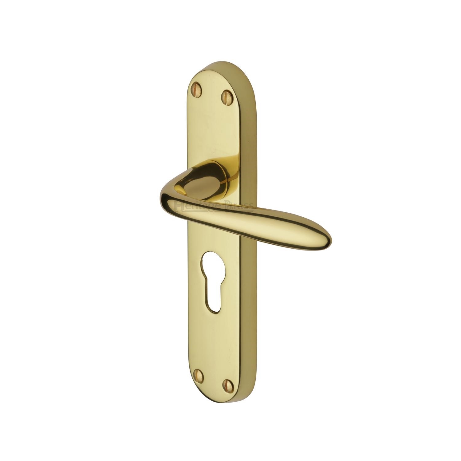 Heritage Brass Door Handle for Euro Profile Plate Sutton Design