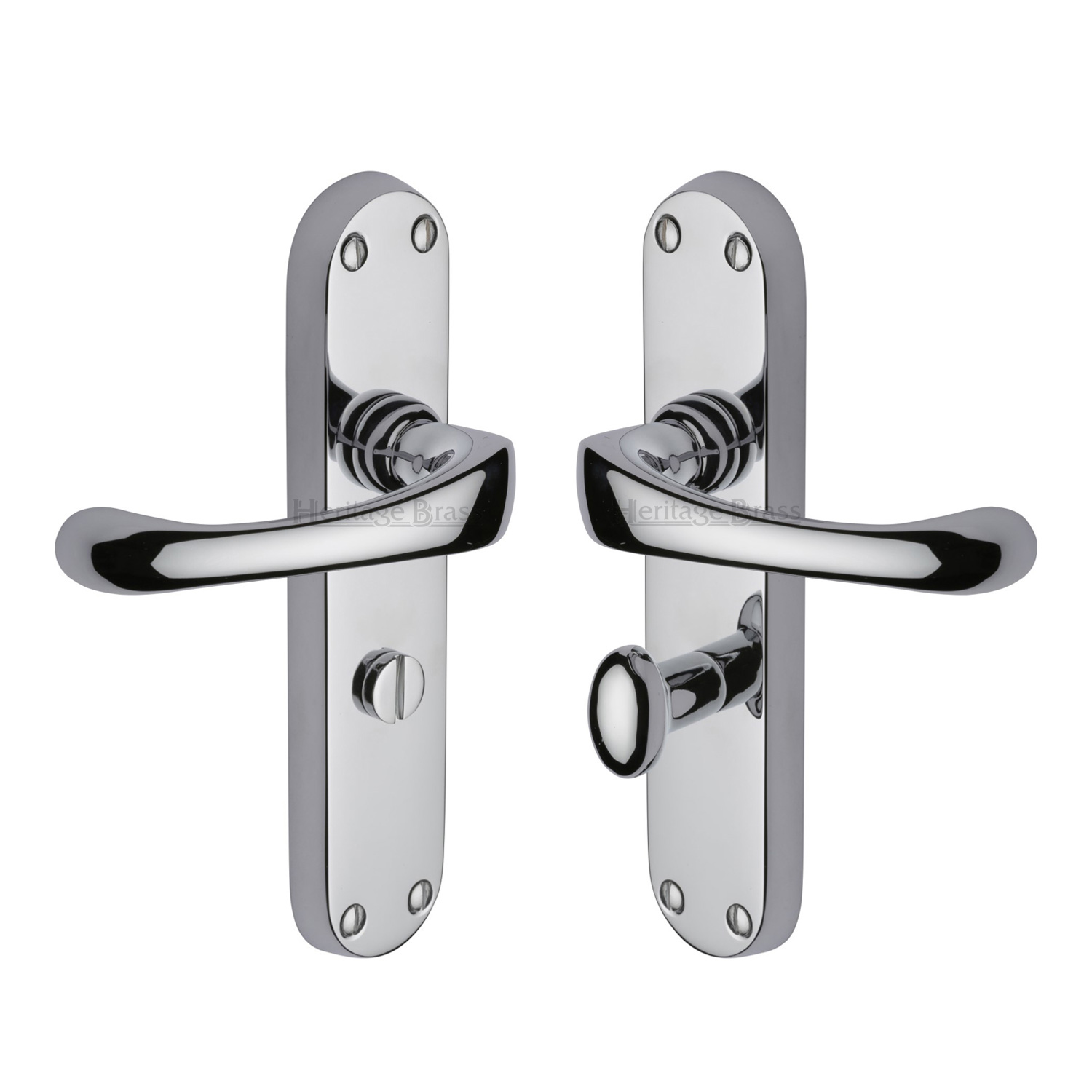 Heritage Brass Door Handle for Bathroom Gloucester Design